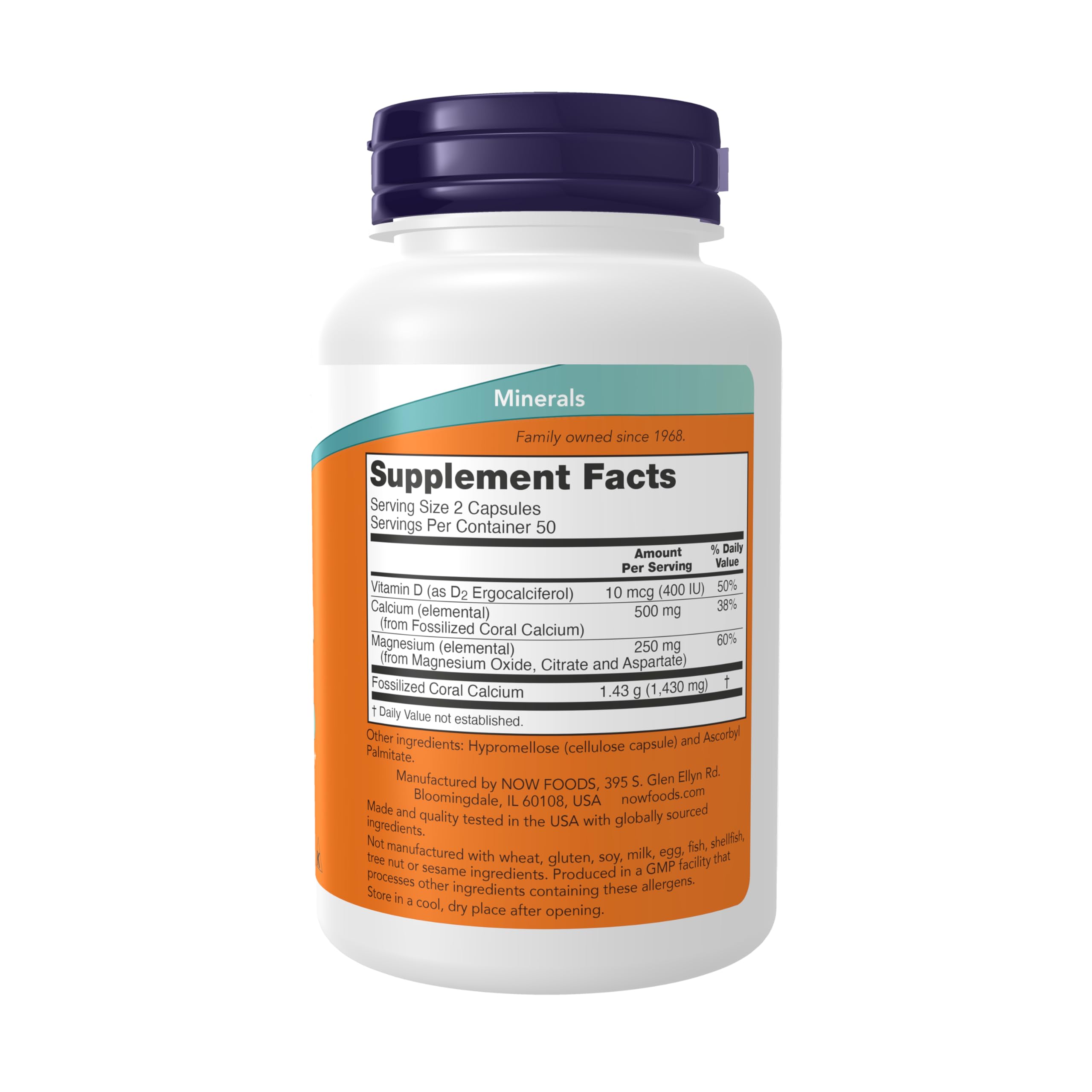 NOW Foods Coral Calcium Plus - Bone Health & pH Balance | 100 Veg Capsules