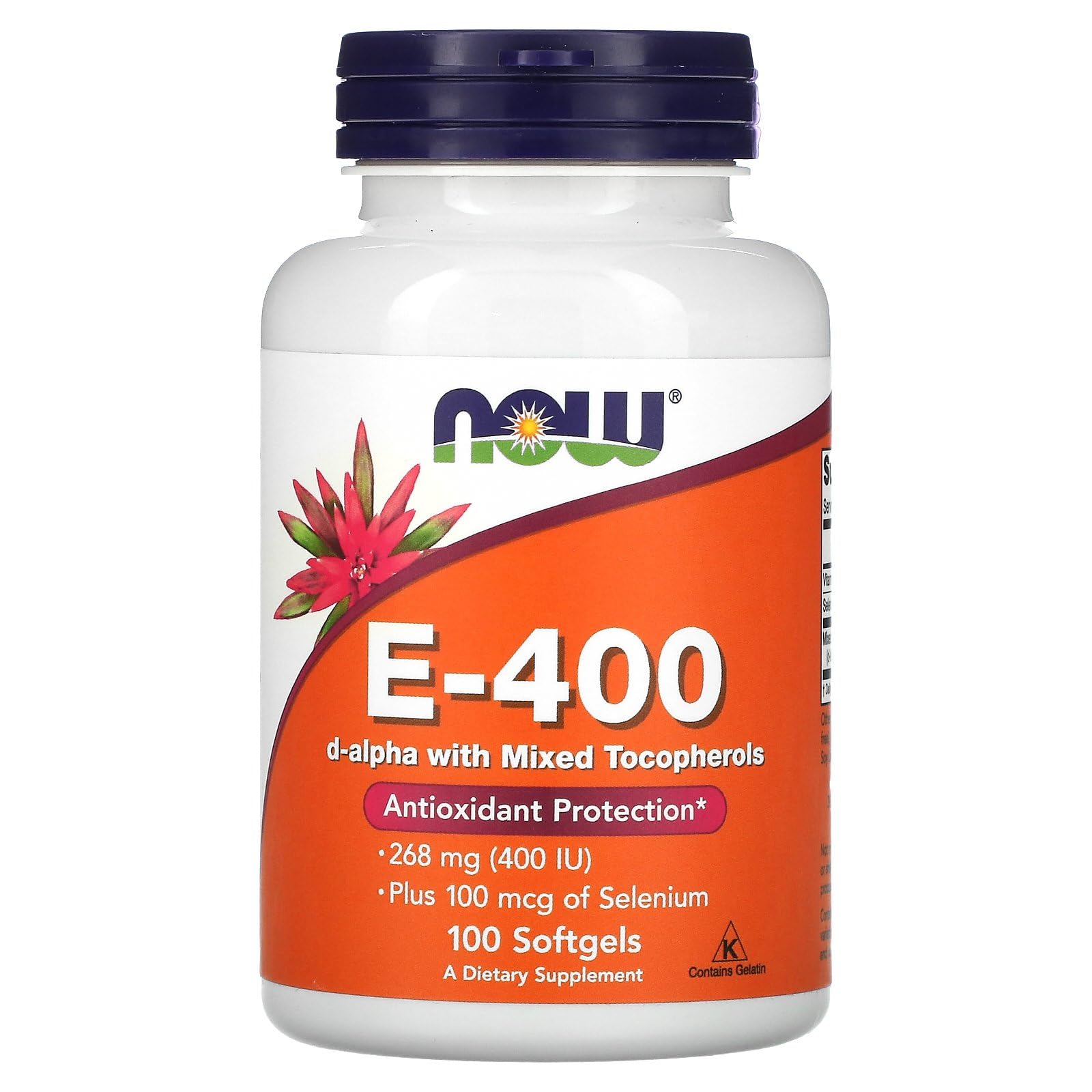 Now Foods E-400 D-Alpha with Mixed Tocopherols – 400 IU Vitamin E, 100 Softgels