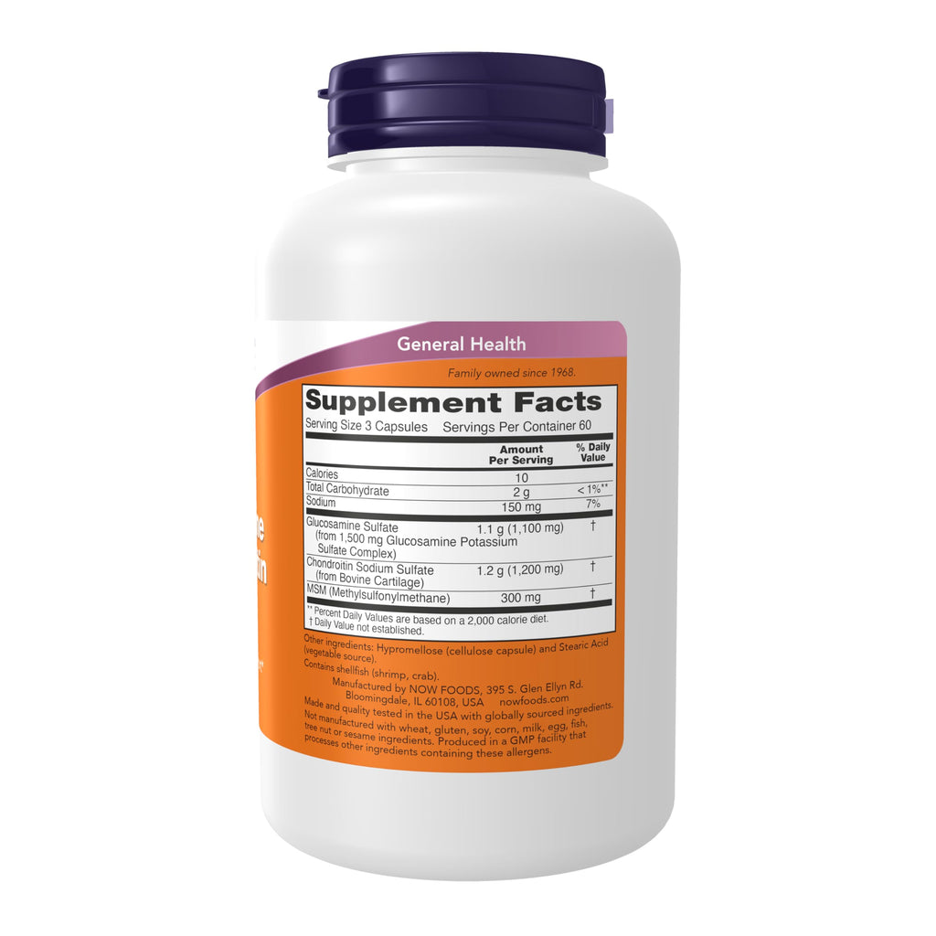 NOW Foods Glucosamine, Chondroitin & MSM – Joint Health (180 Veg Caps)