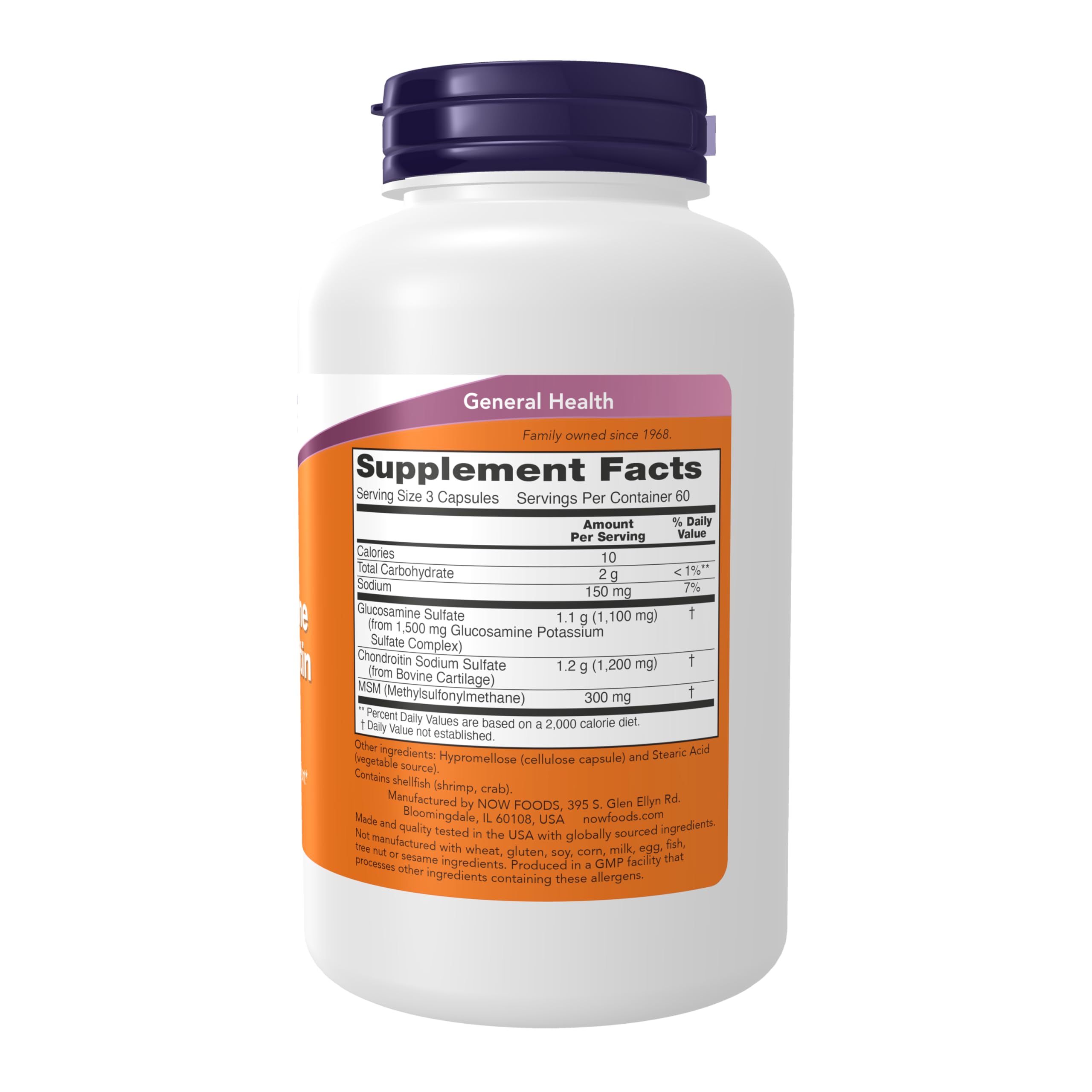 NOW Foods Glucosamine, Chondroitin & MSM – Joint Health (180 Veg Caps)