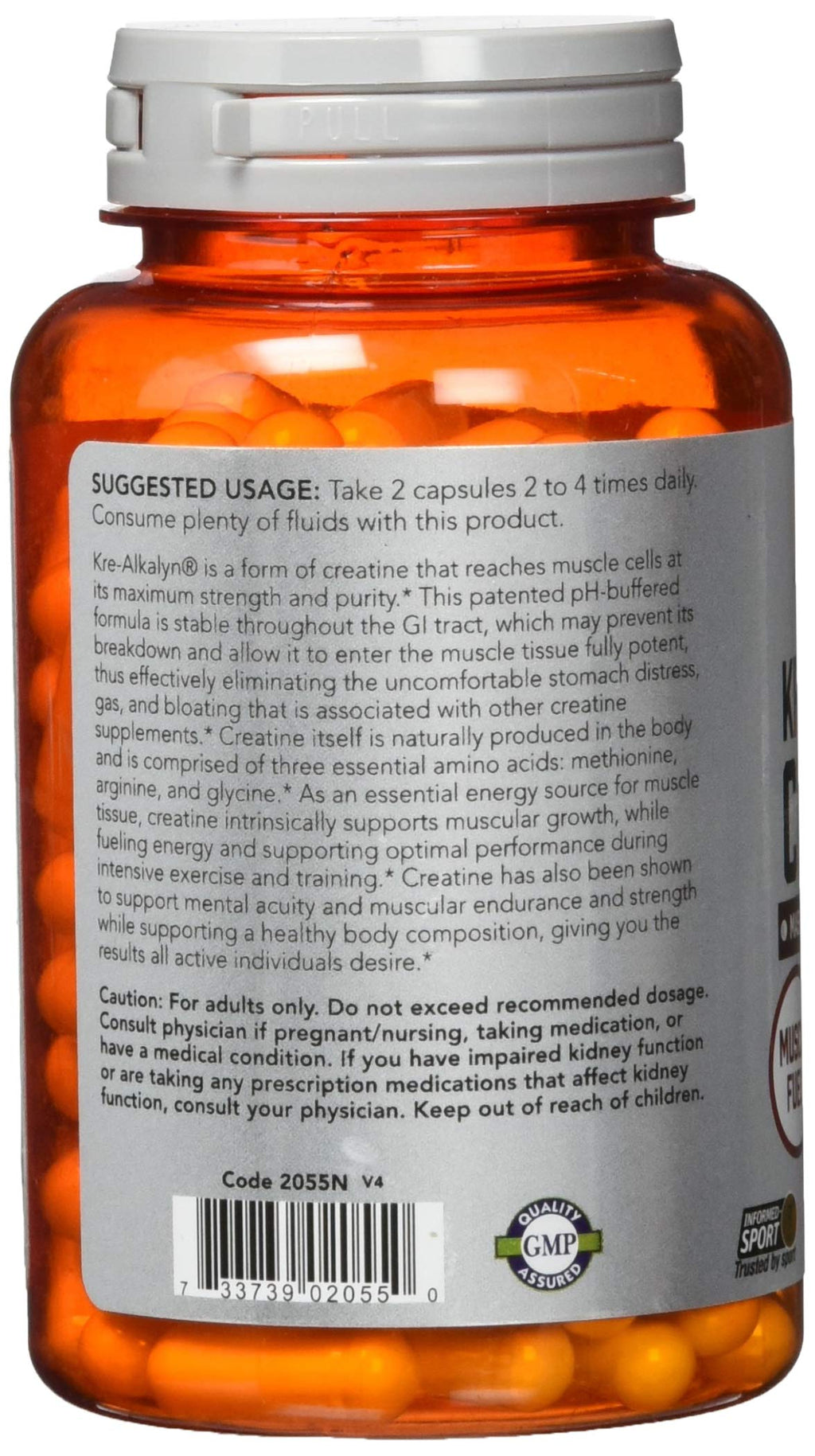 Now Foods Kre-Alkalyn Creatine - 120 Capsules | Patented pH-Stable Buffered Creatine