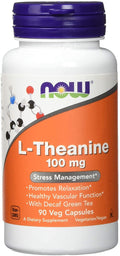 Now Foods L-Theanine 100 mg, 90 Capsules | Relaxation & Focus