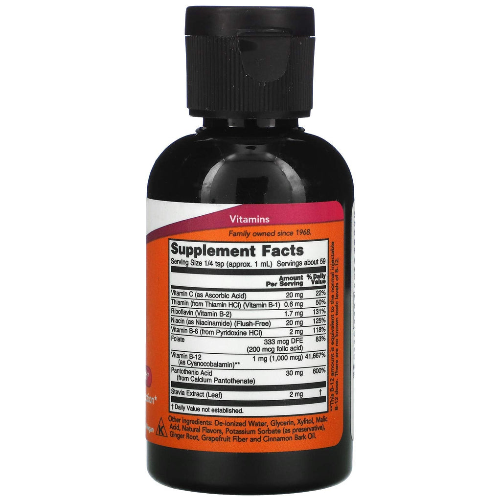 Now Foods Liquid B-12 (B Complex) 2 fl oz | Non-GMO Kosher