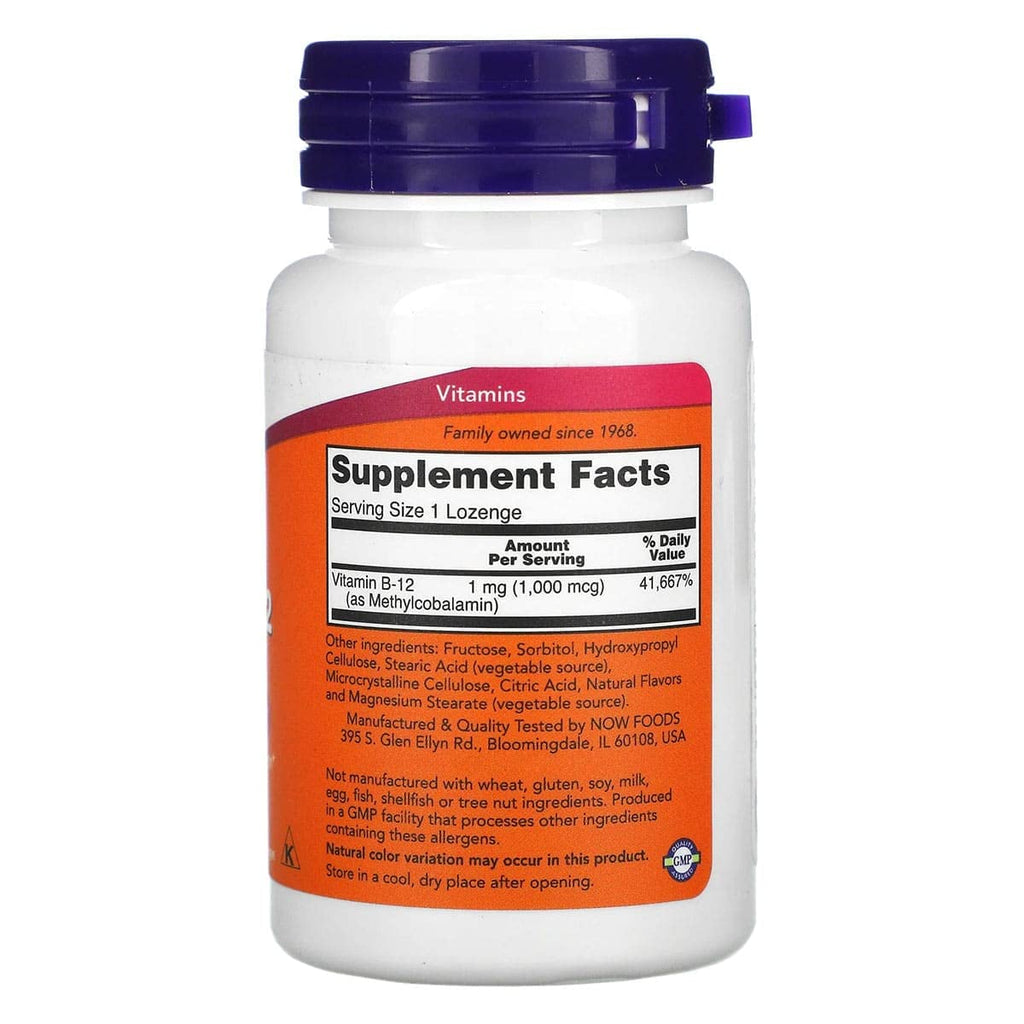 NOW Foods Methyl B-12 1000mcg – 200 Lozenges (2 Packs)