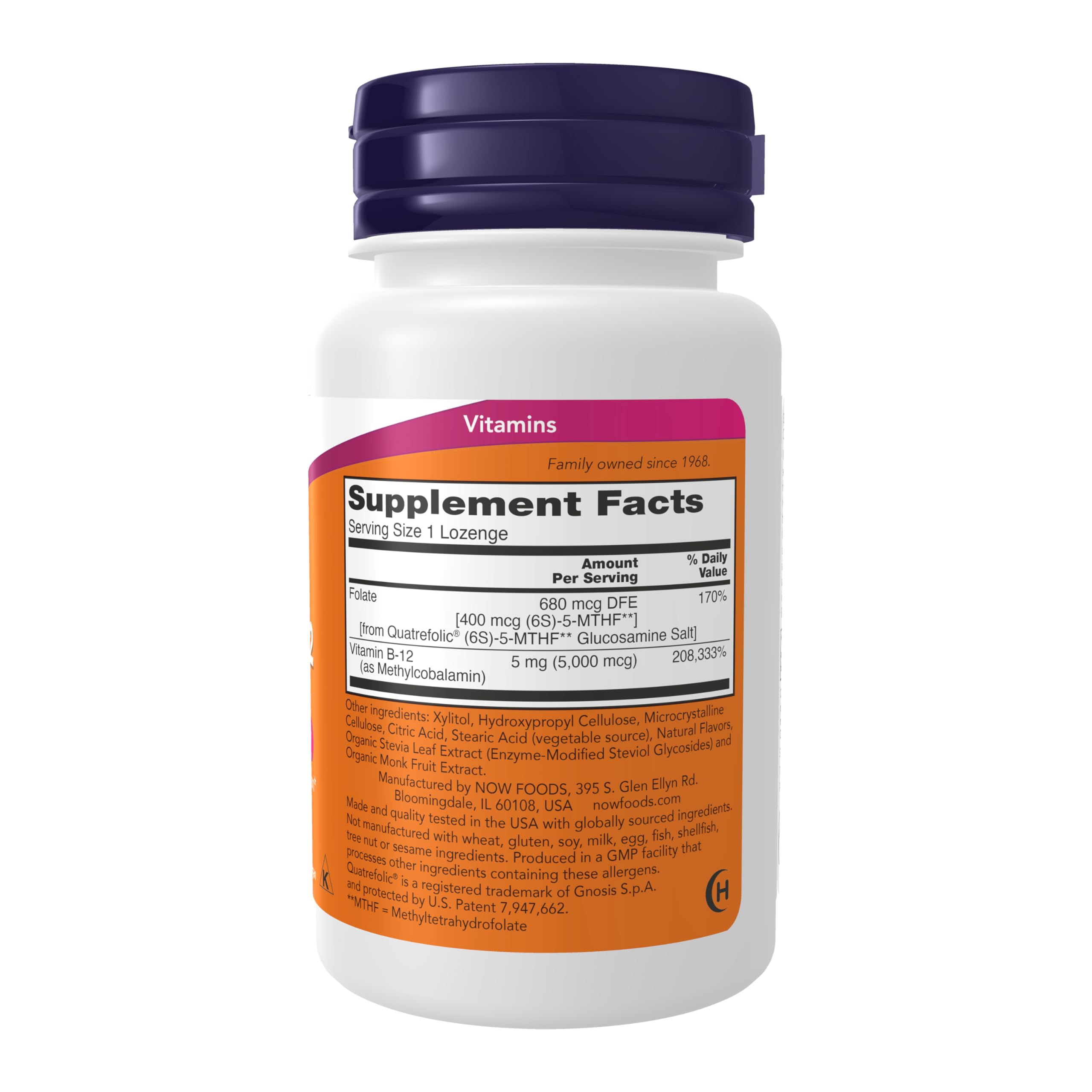 NOW Foods Methyl B-12 (Methylcobalamin) 5,000 mcg – Nervous System Health*, 60 Lozenges