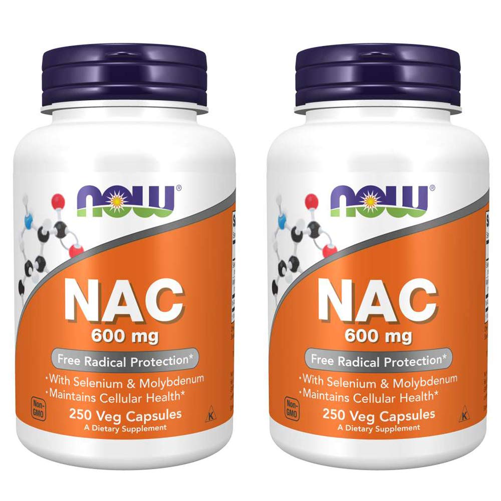 Now Foods NAC 600mg N-Acetyl Cysteine - 250 Vcaps (500/250x2)