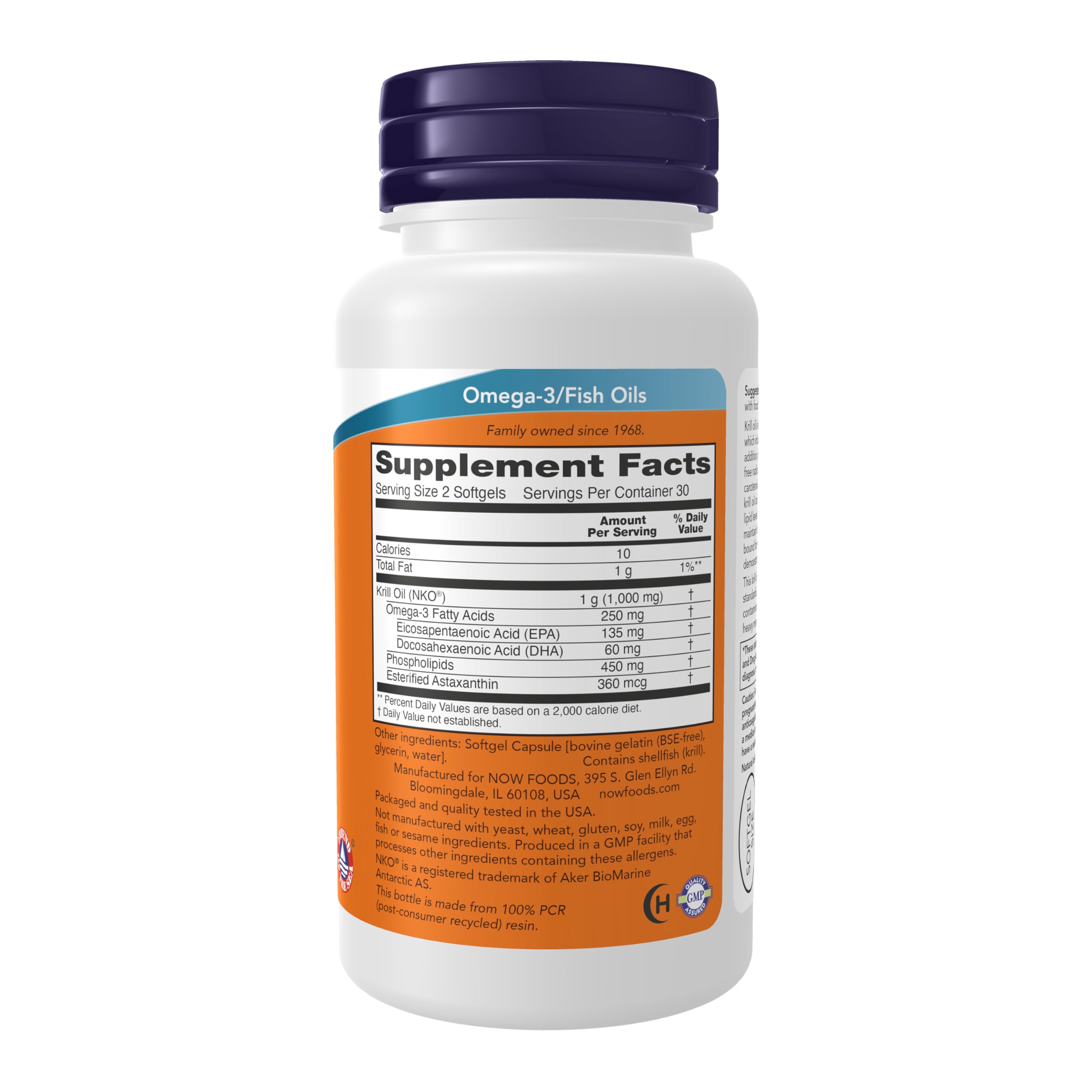 NOW Foods Neptune Krill Oil 500 mg – Phospholipid-Bound Omega-3 for Cardiovascular & Joint Support, 60 Softgels