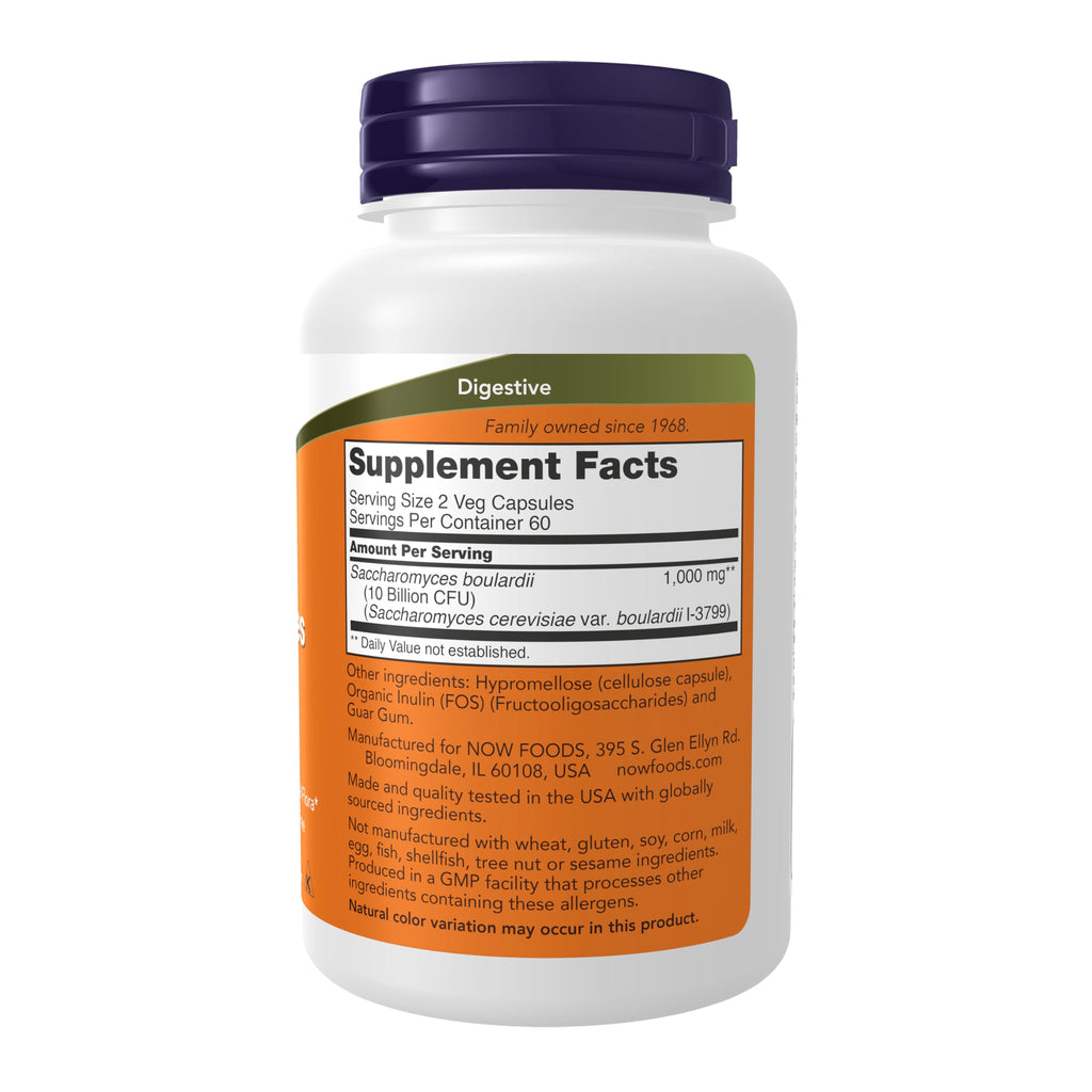 NOW Foods Saccharomyces boulardii Probiotic 5 Billion CFU - 120 Veggie Capsules