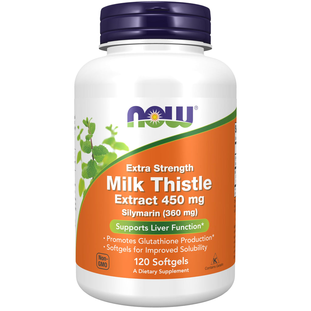 NOW Foods Silymarin Milk Thistle Extract Extra Strength 450 mg Softgels – 120 Softgels