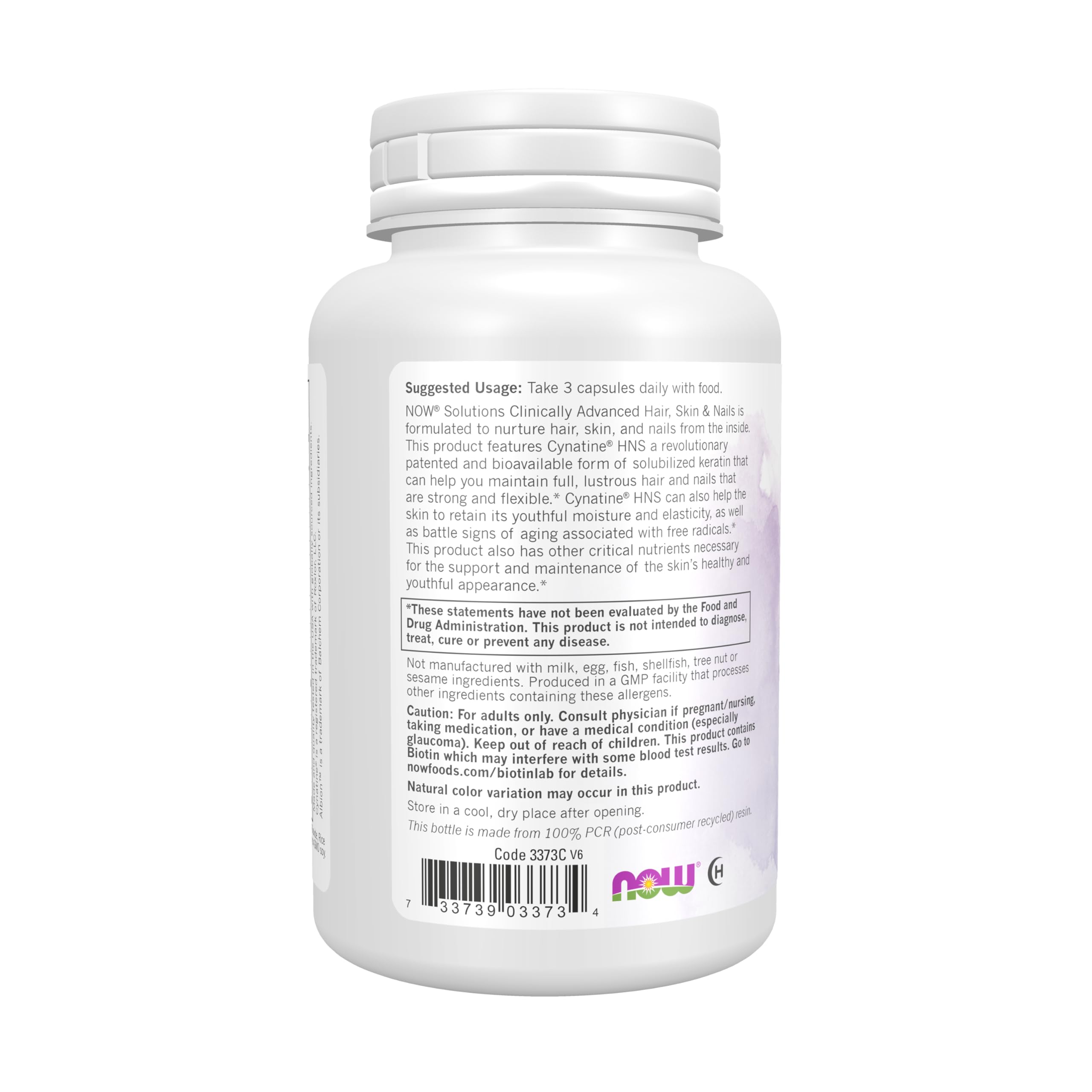 NOW Foods Solutions Hair, Skin & Nails with Cynatine HNS – 90 Veg Capsules