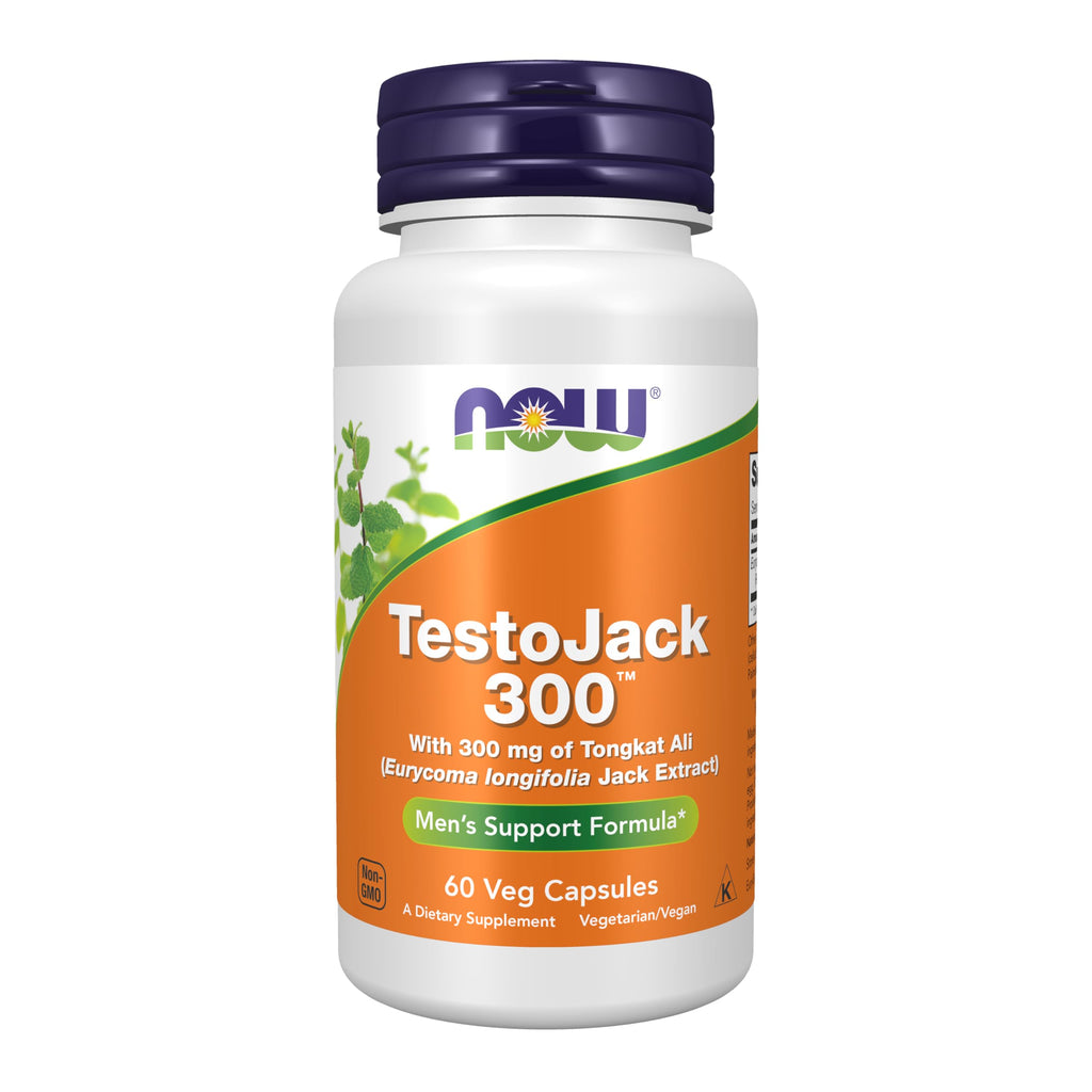 NOW Foods TestoJack 300™ Tongkat Ali 300 mg – 60 Veg Capsules | Non-GMO, Gluten-Free, Vegan