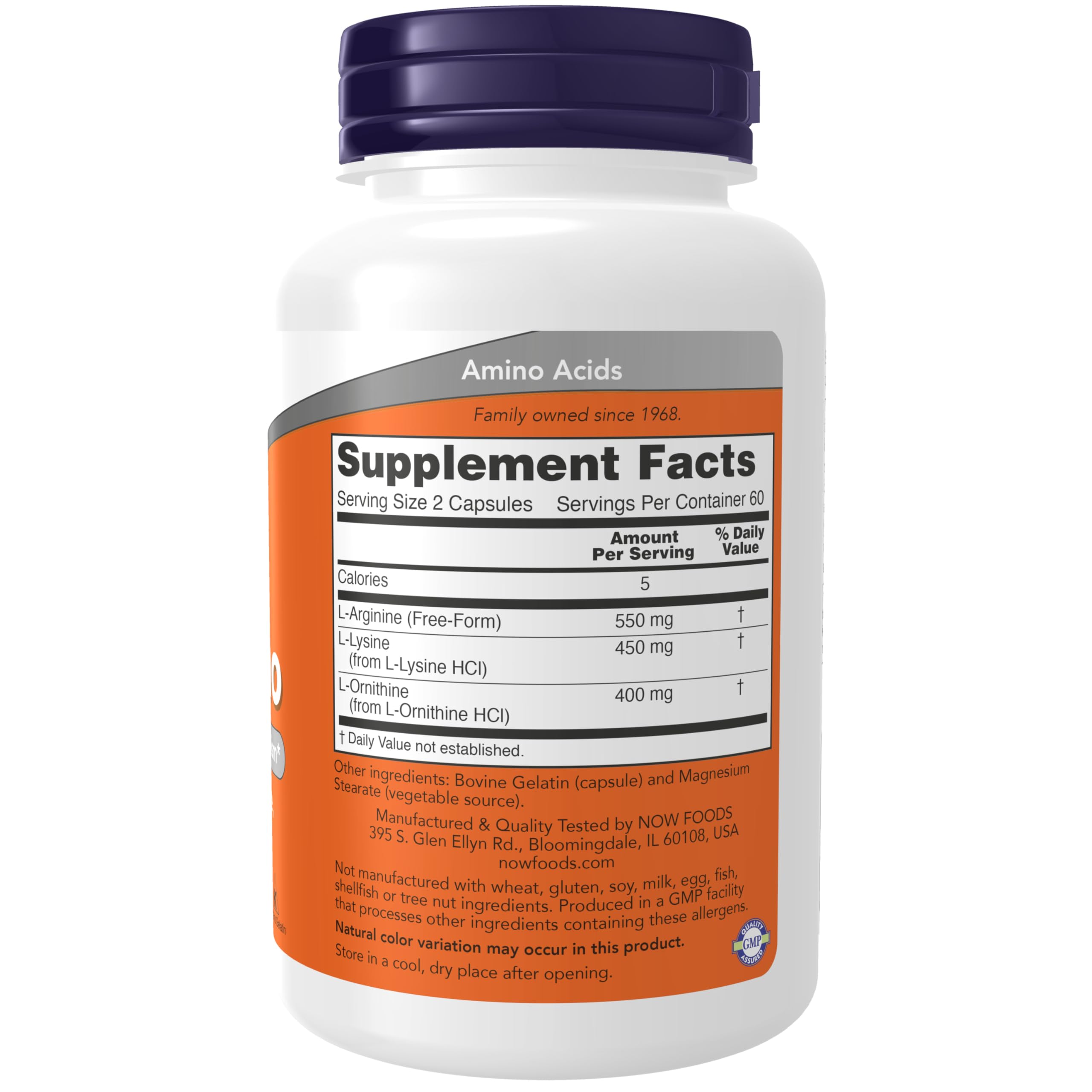 NOW Foods Tri-Amino with L-Arginine, L-Ornithine & L-Lysine – 120 Capsules