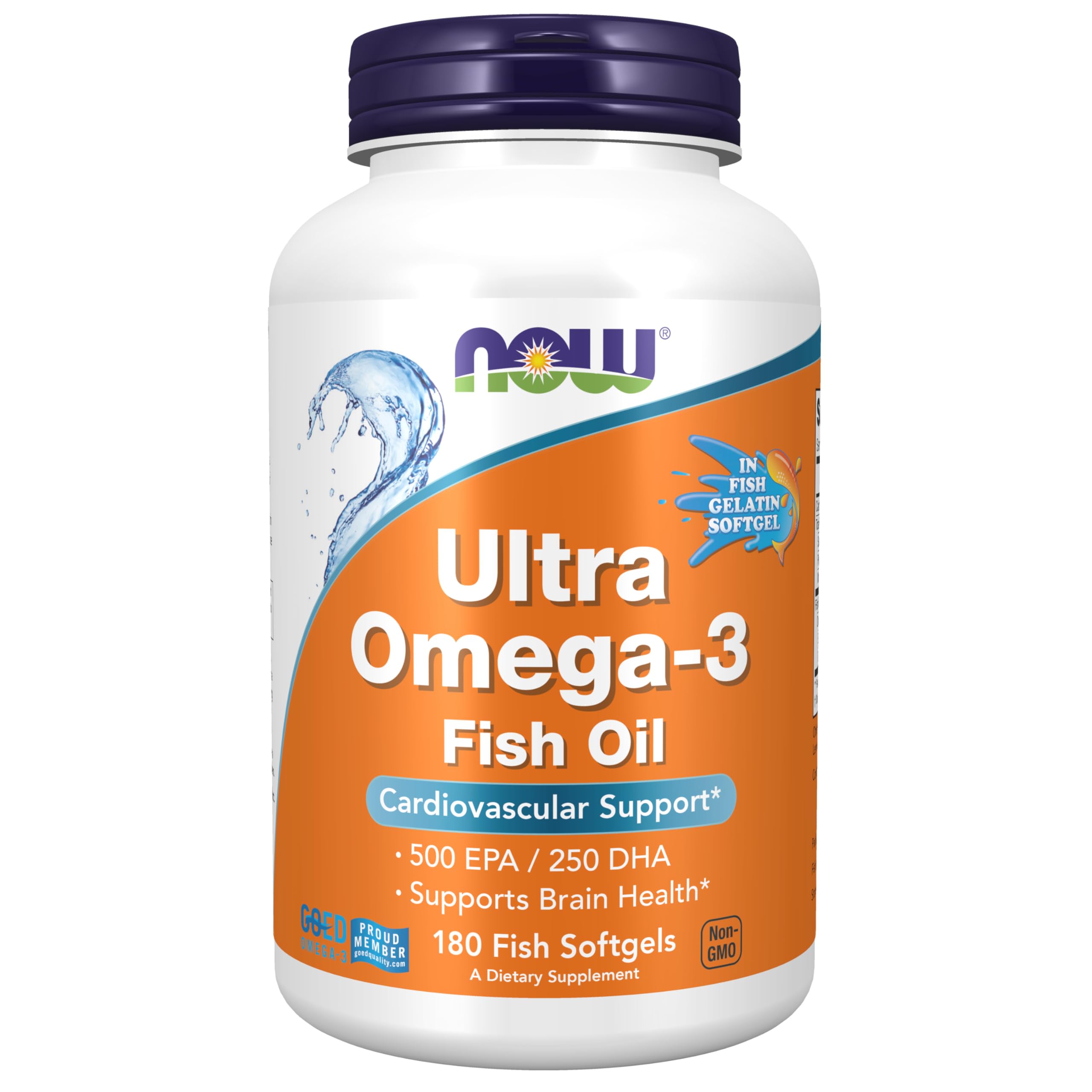 NOW Foods Ultra Omega-3 500 EPA / 250 DHA - 180 Fish Gelatin Softgels