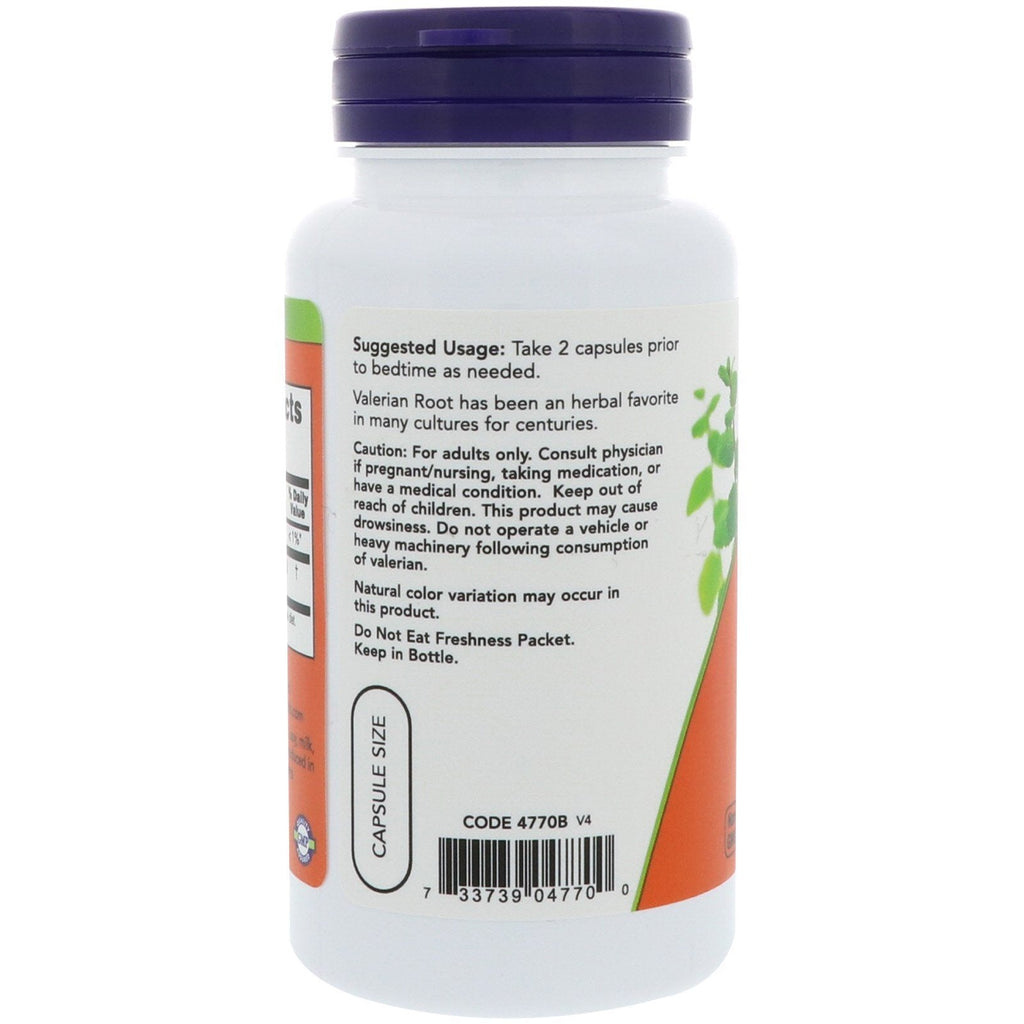 NOW Foods Valerian Root 500mg - 100 Capsules | Sleep Support