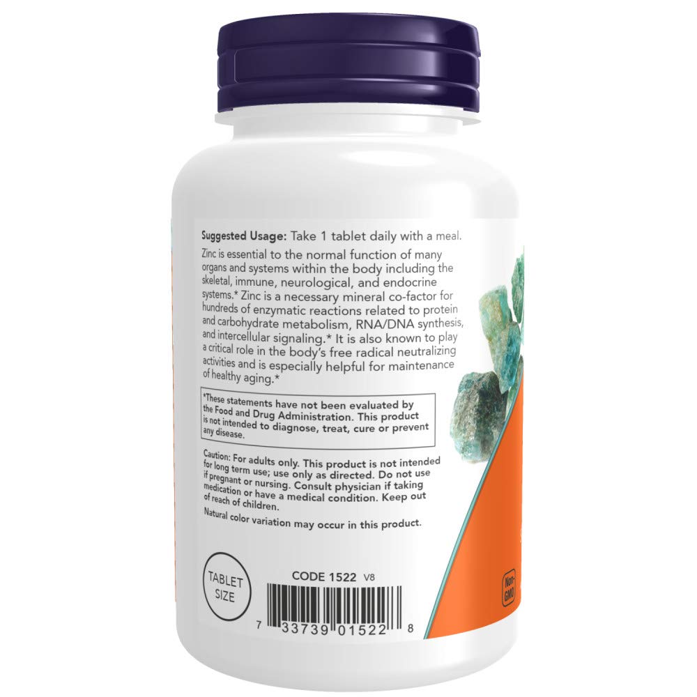 Now Foods Zinc 50 mg (2 Pack) – 250 Count | Vegan, Non-GMO