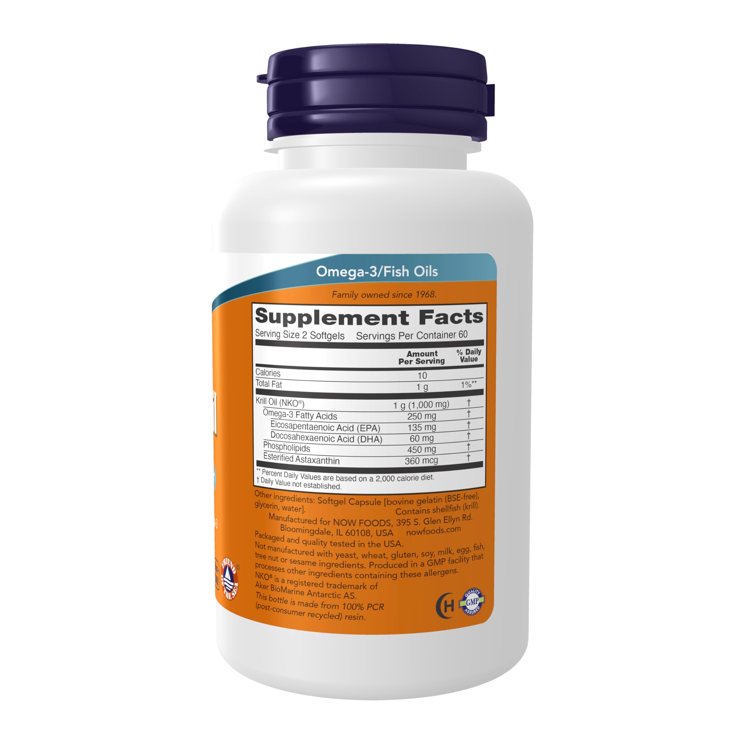 NOW Supplements Krill Oil 500 mg – Phospholipid-Bound Omega-3 for Cardiovascular & Joint Support (120 Softgels)