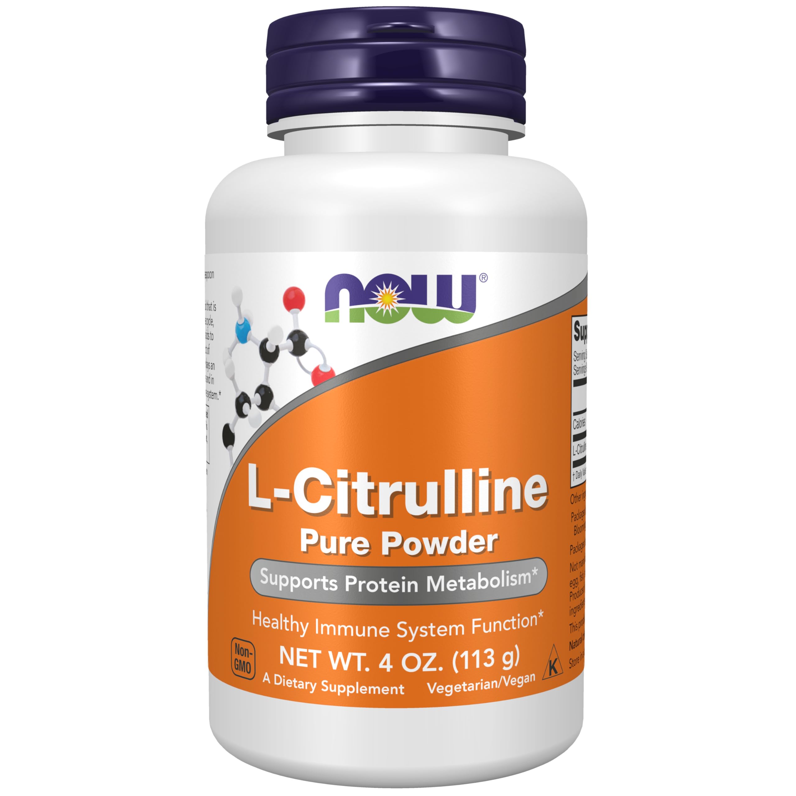 NOW L-Citrulline Pure Powder – Supports Protein Metabolism, 4 oz