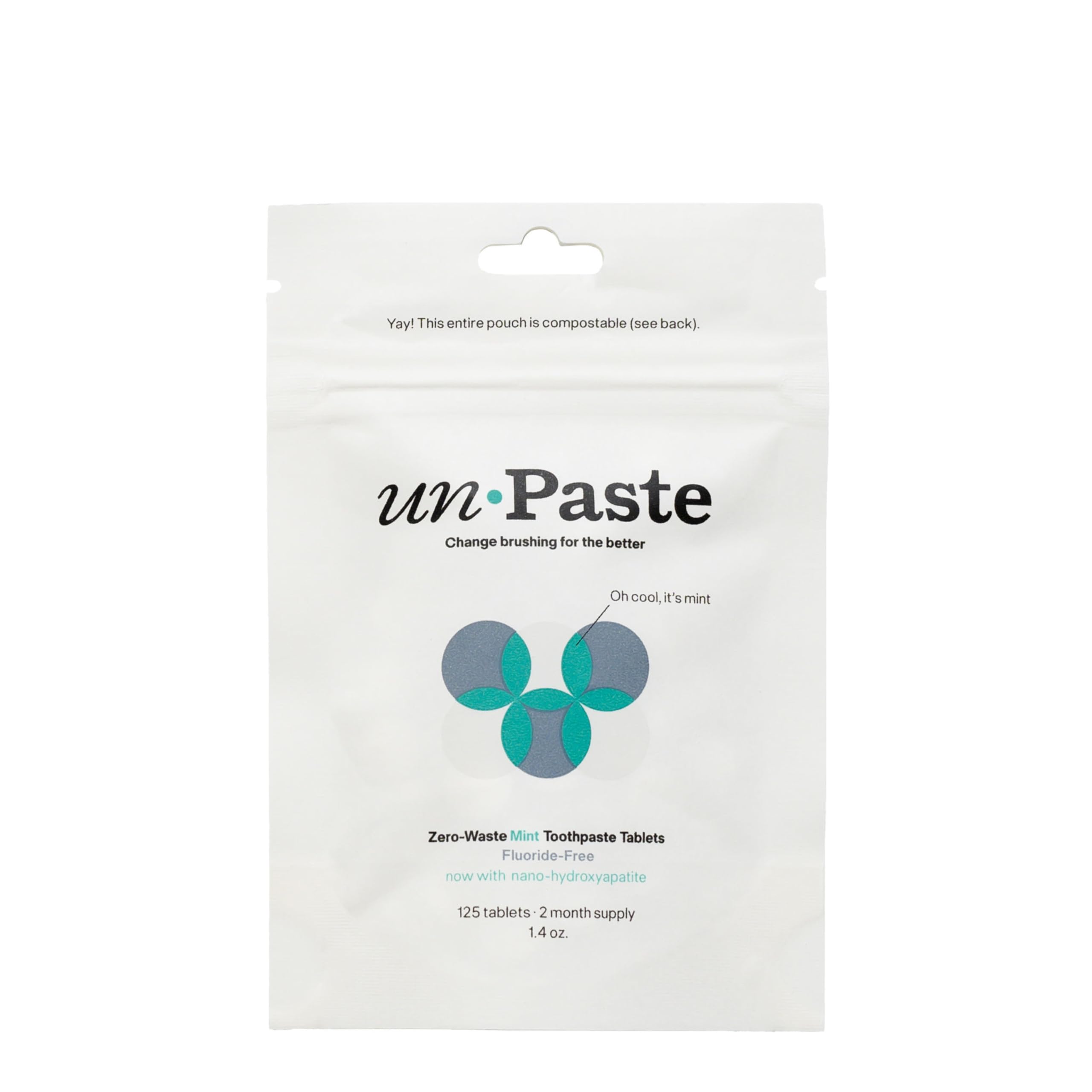 Nano-Hydroxyapatite Toothpaste Tablets - Fluoride-Free Mint, 125ct (2-Month Supply)