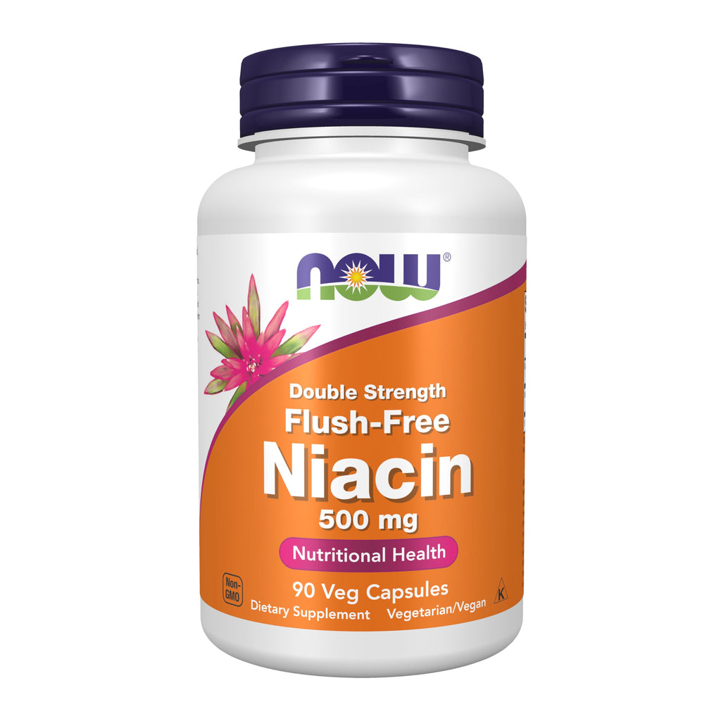 NOW Foods Niacin 500 mg Flush-Free Veggie Capsules | Vitamin B-3