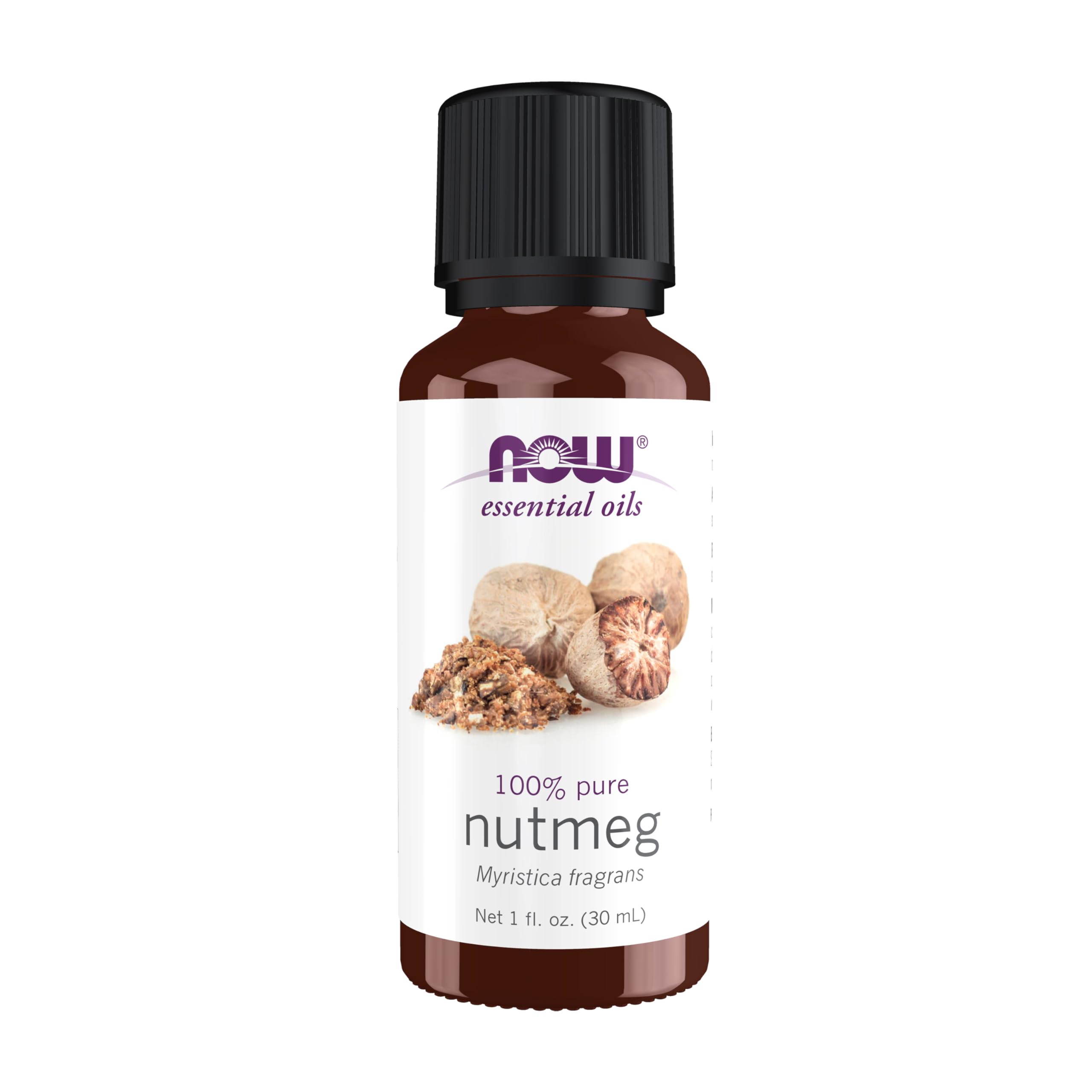 NOW Nutmeg Essential Oil - Steam Distilled, Energizing Aromatherapy, 100% Pure, 1 oz