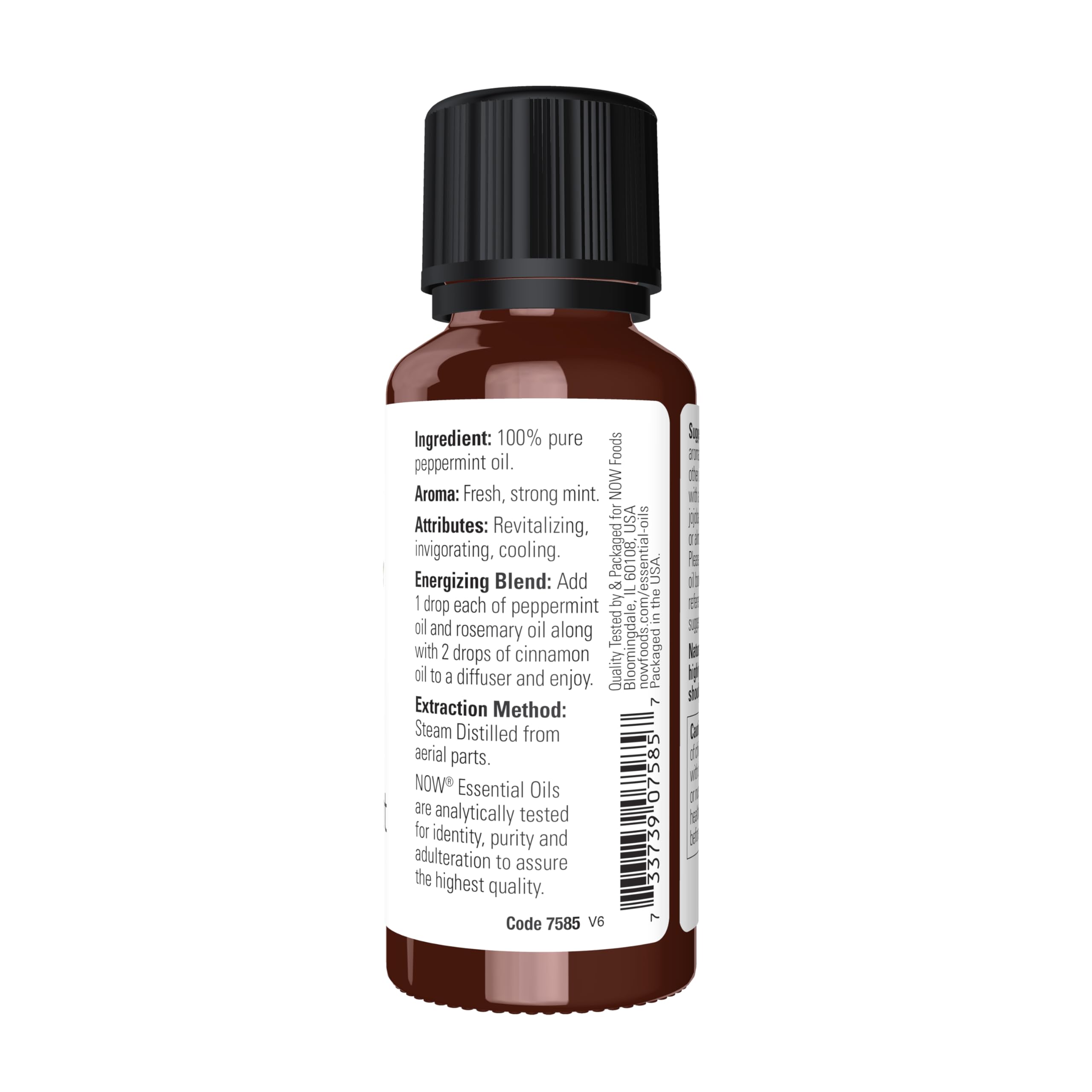 NOW Peppermint Essential Oil - 1 oz | Pure, Steam Distilled, Vegan