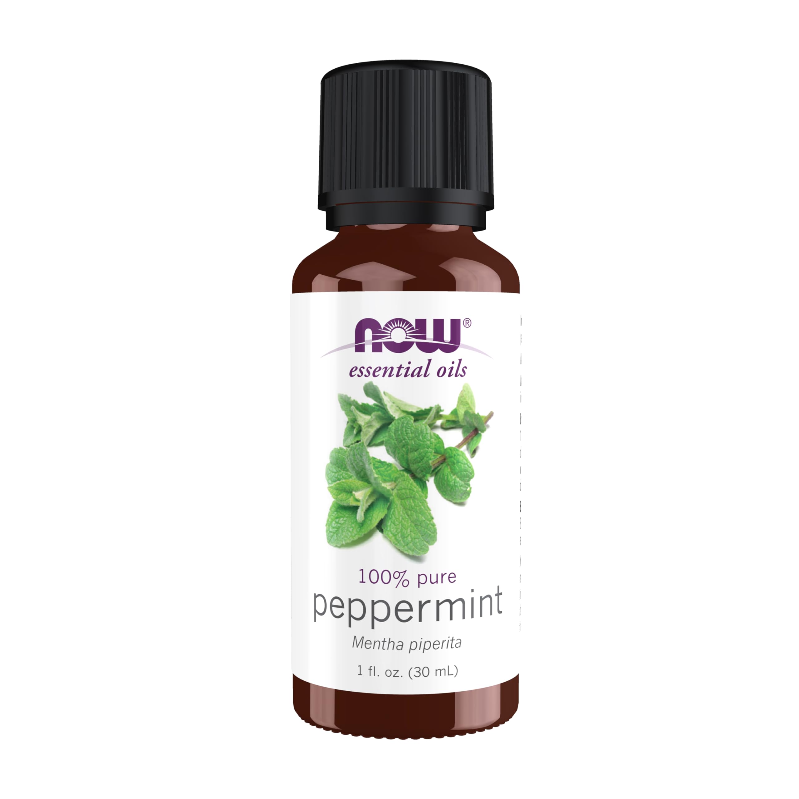 NOW Peppermint Essential Oil - 1 oz | Pure, Steam Distilled, Vegan