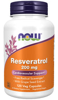 NOW Natural Resveratrol 200 mg with Red Wine Extract – 120 Veg Capsules