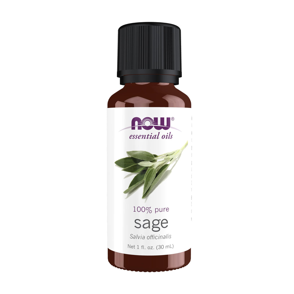 NOW Essential Oils Sage Oil – Steam Distilled, 100% Pure, Vegan, 1 oz