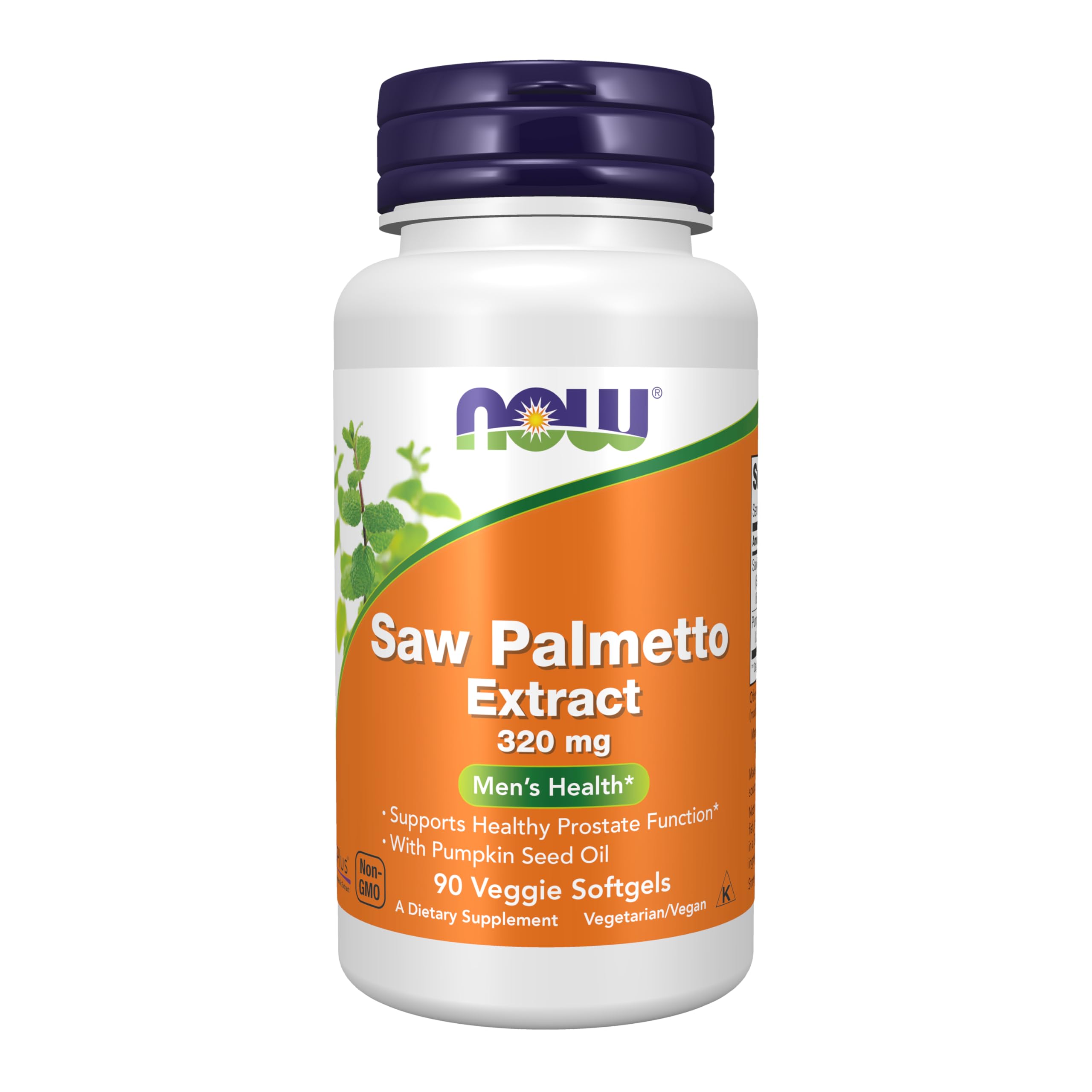NOW Supplements Saw Palmetto Extract 320 mg with Pumpkin Seed Oil – Men’s Health Prostate Support, 90 Veg Softgels