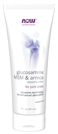 NOW Foods Solutions Glucosamine, MSM & Arnica Liposomal Lotion for Joint Areas, 8 oz