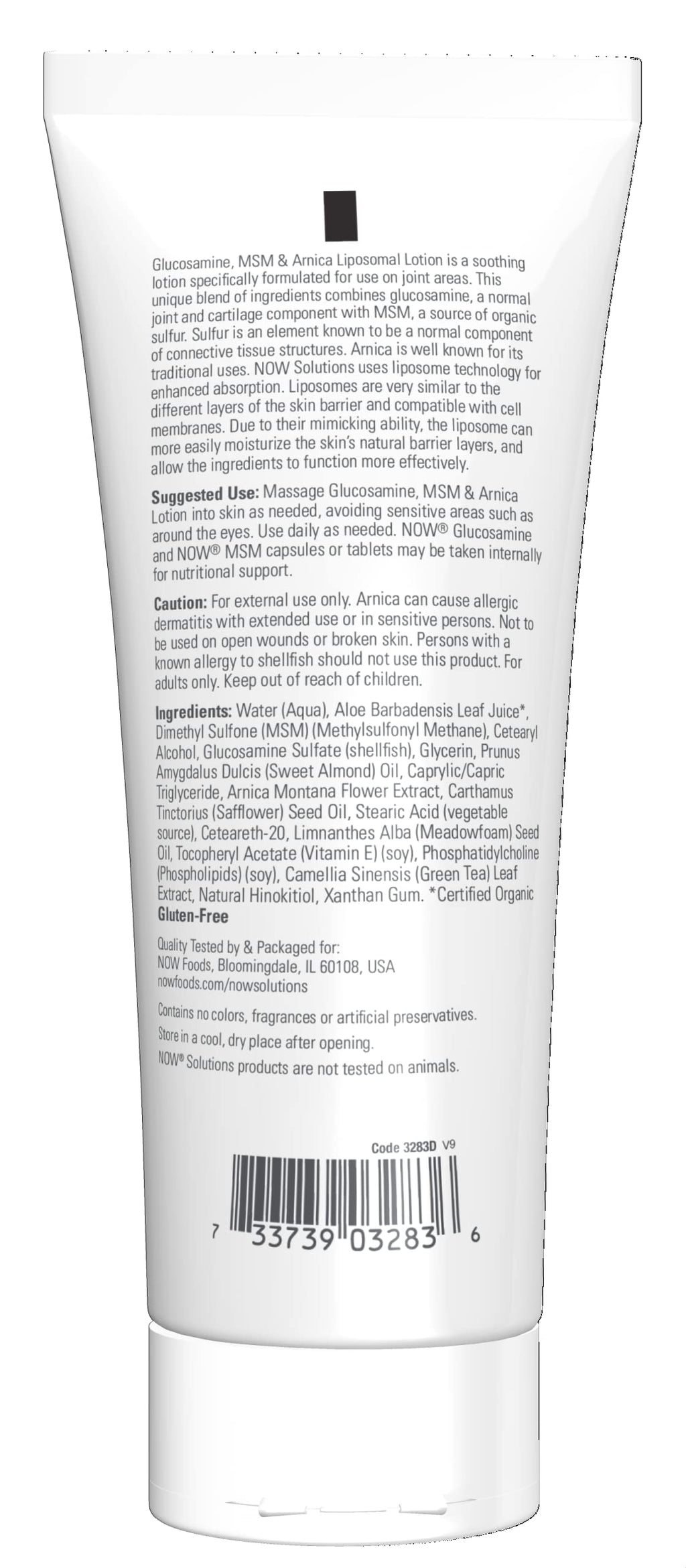 NOW Foods Solutions Glucosamine, MSM & Arnica Liposomal Lotion for Joint Areas, 8 oz