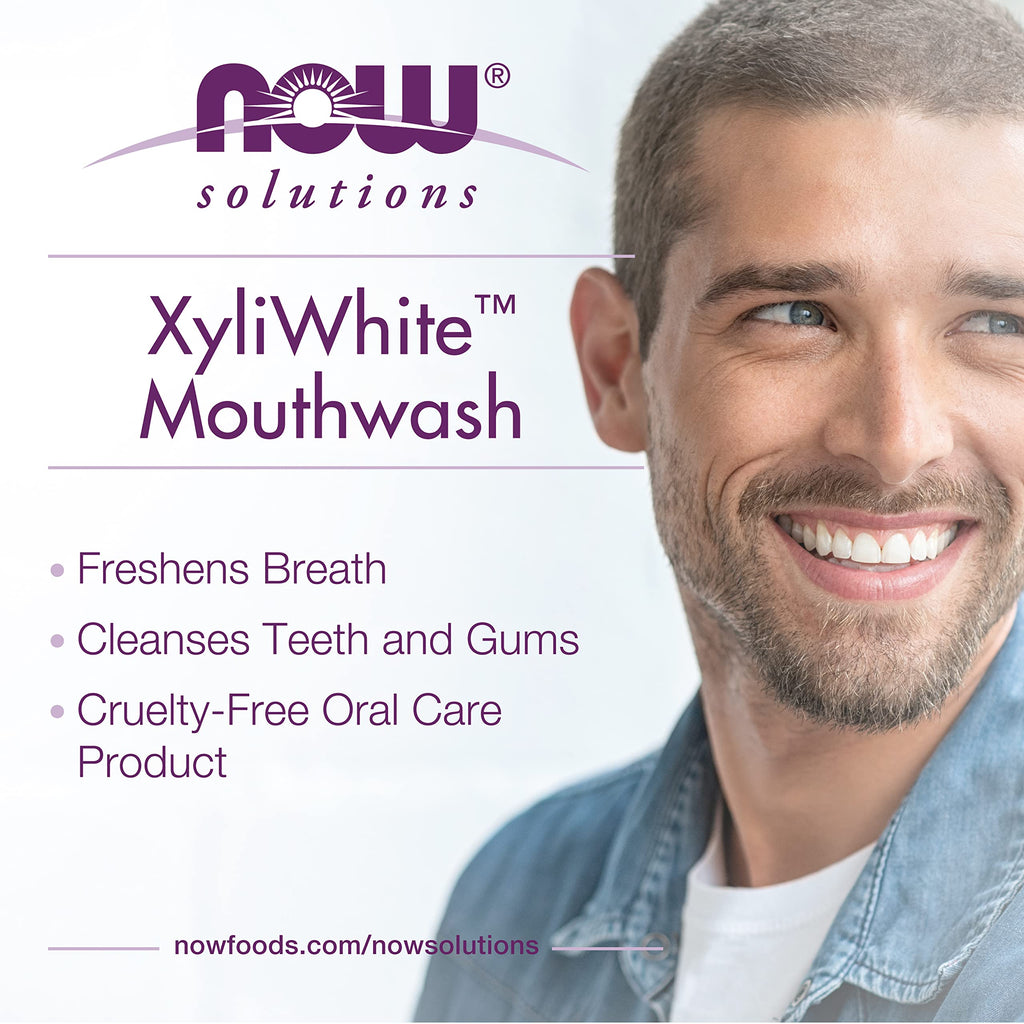NOW Solutions XyliWhite Mouthwash Cinnafresh Flavor – Naturally Freshens Breath, Cleanses Teeth & Gums, 16-Ounce