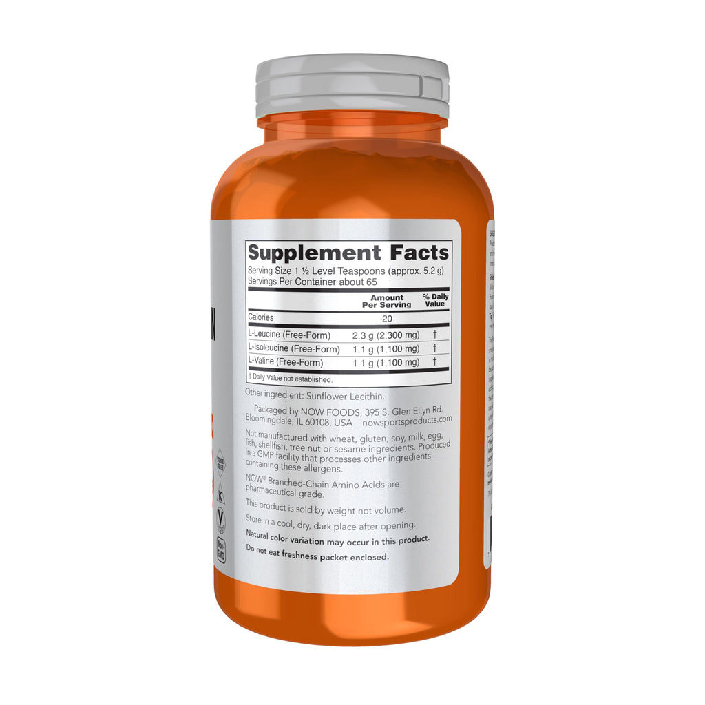 NOW Foods BCAA Powder with Leucine, Isoleucine & Valine – 12 oz