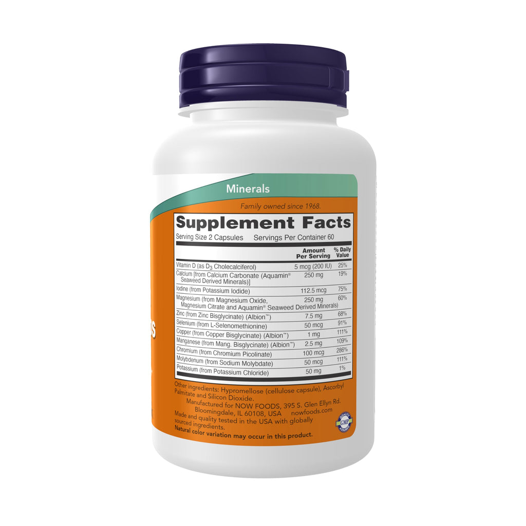 NOW Supplements Full Spectrum Mineral Caps – Multi Mineral Formula, 120 Veg Capsules