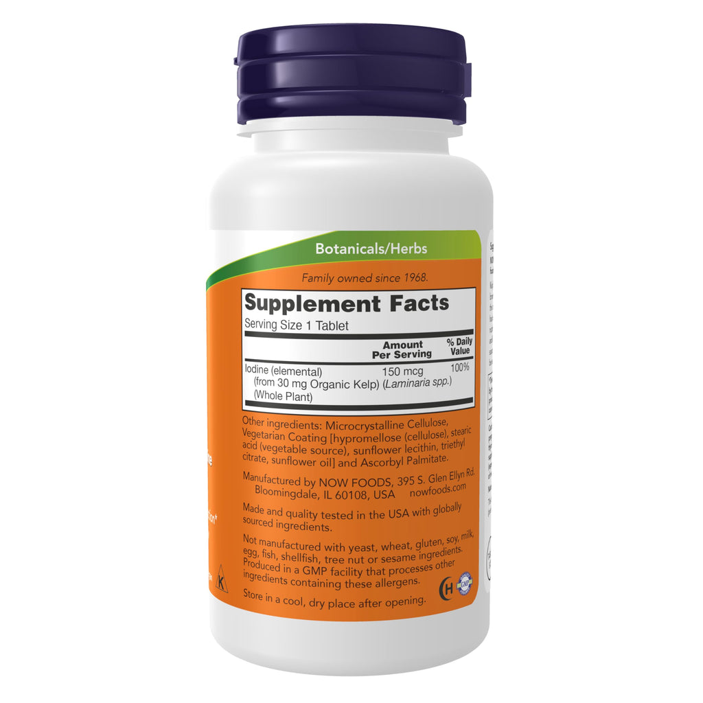 NOW Supplements Kelp 150 mcg Natural Iodine – Easy-to-Swallow Tablets, 200 Count