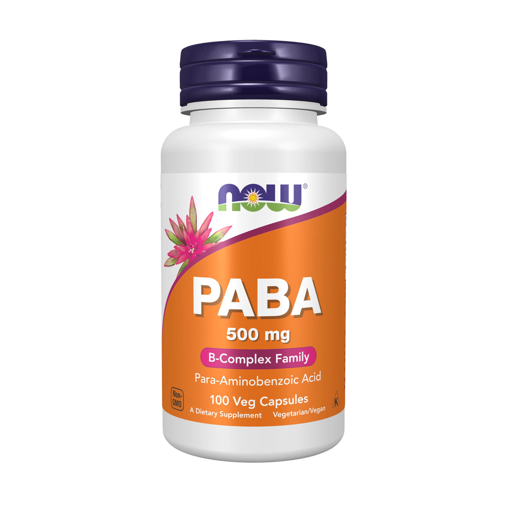 NOW PABA 500 mg – B-Complex Family, 100 Capsules