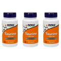 NOW Taurine 500mg, 100 Capsules (Pack of 3) | Taurine Supplement