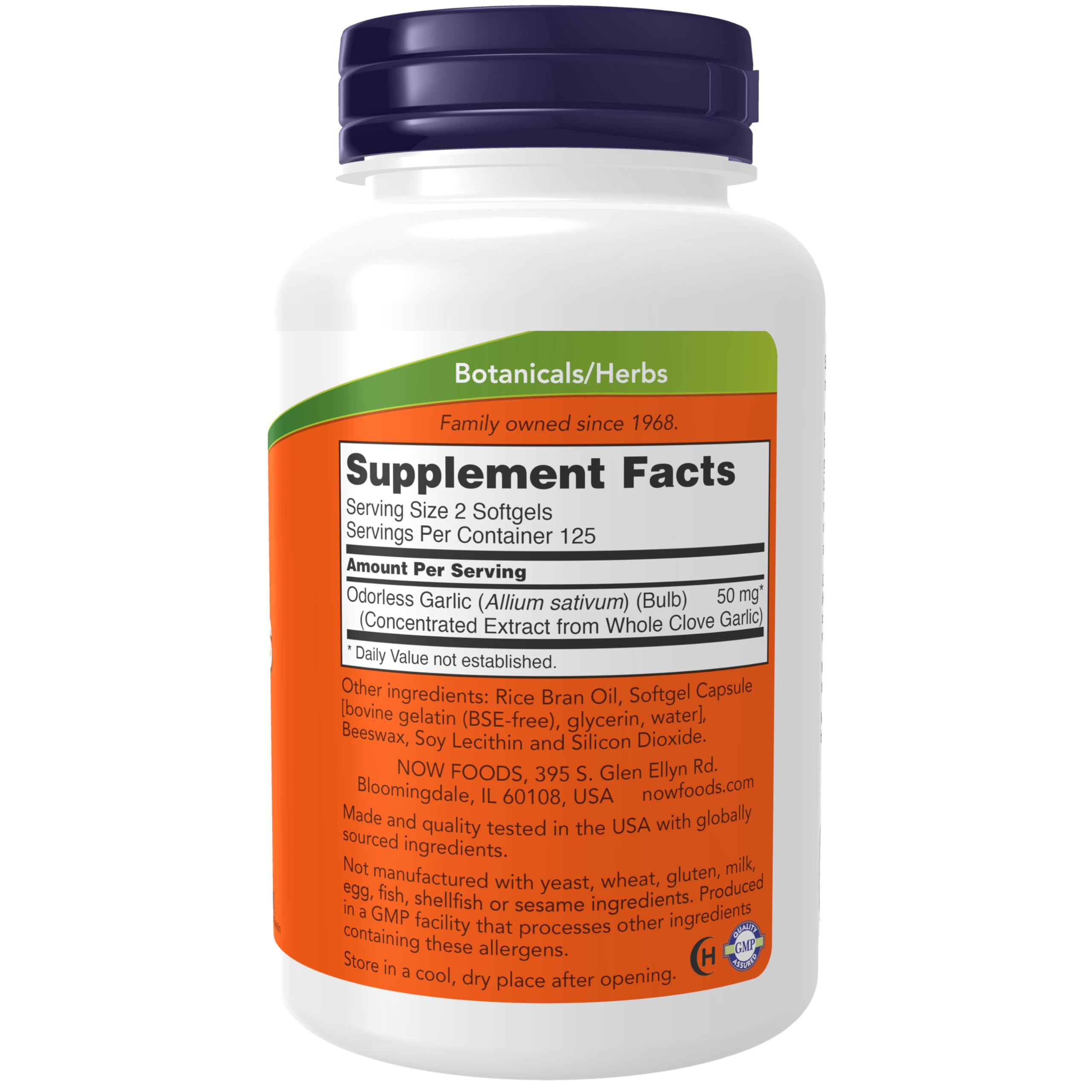 NOW Foods Odorless Garlic 250 Softgels | Concentrated Extract
