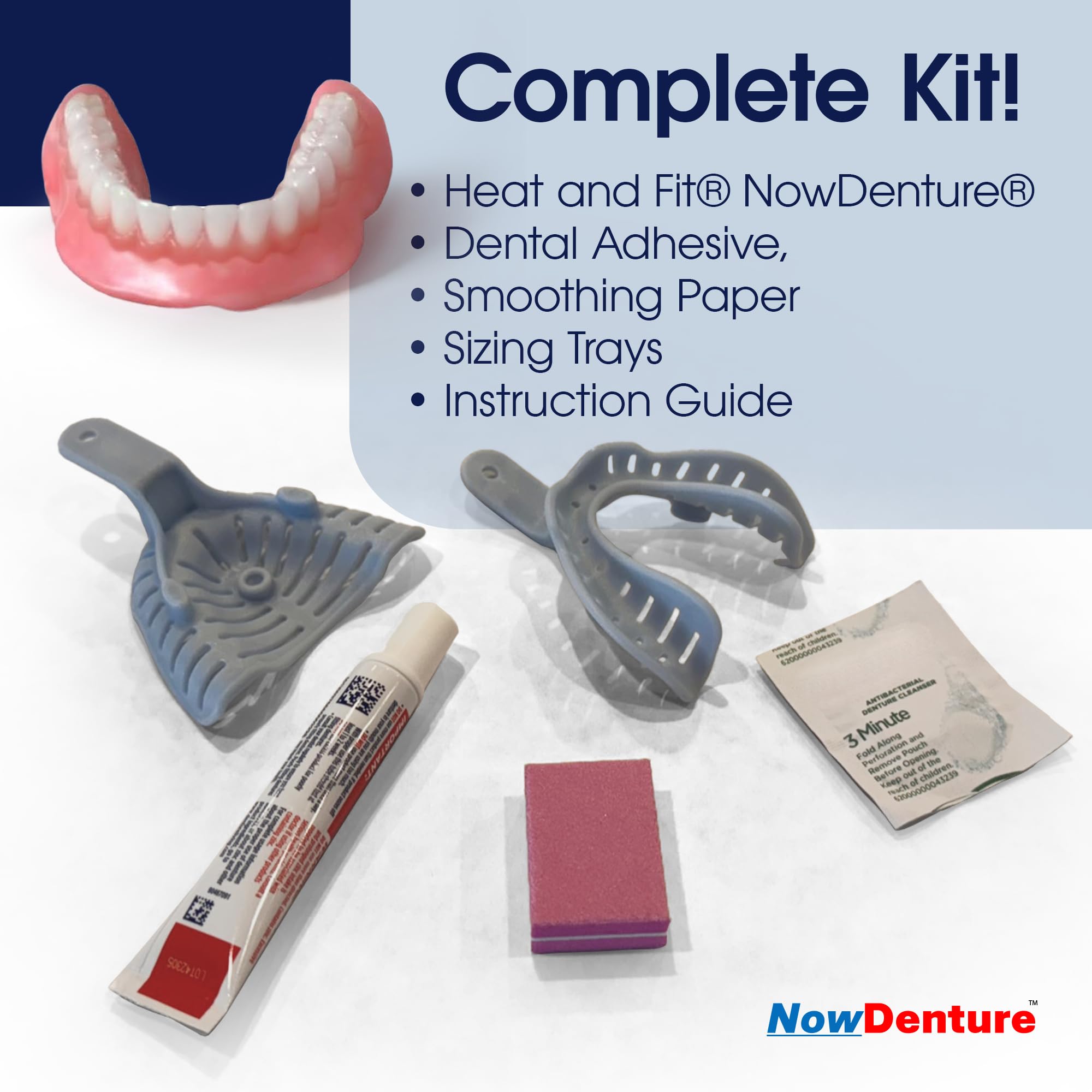 Heat and Fit NowDenture - Premium Immediate Lower Dentures, USA Made, Custom Fit