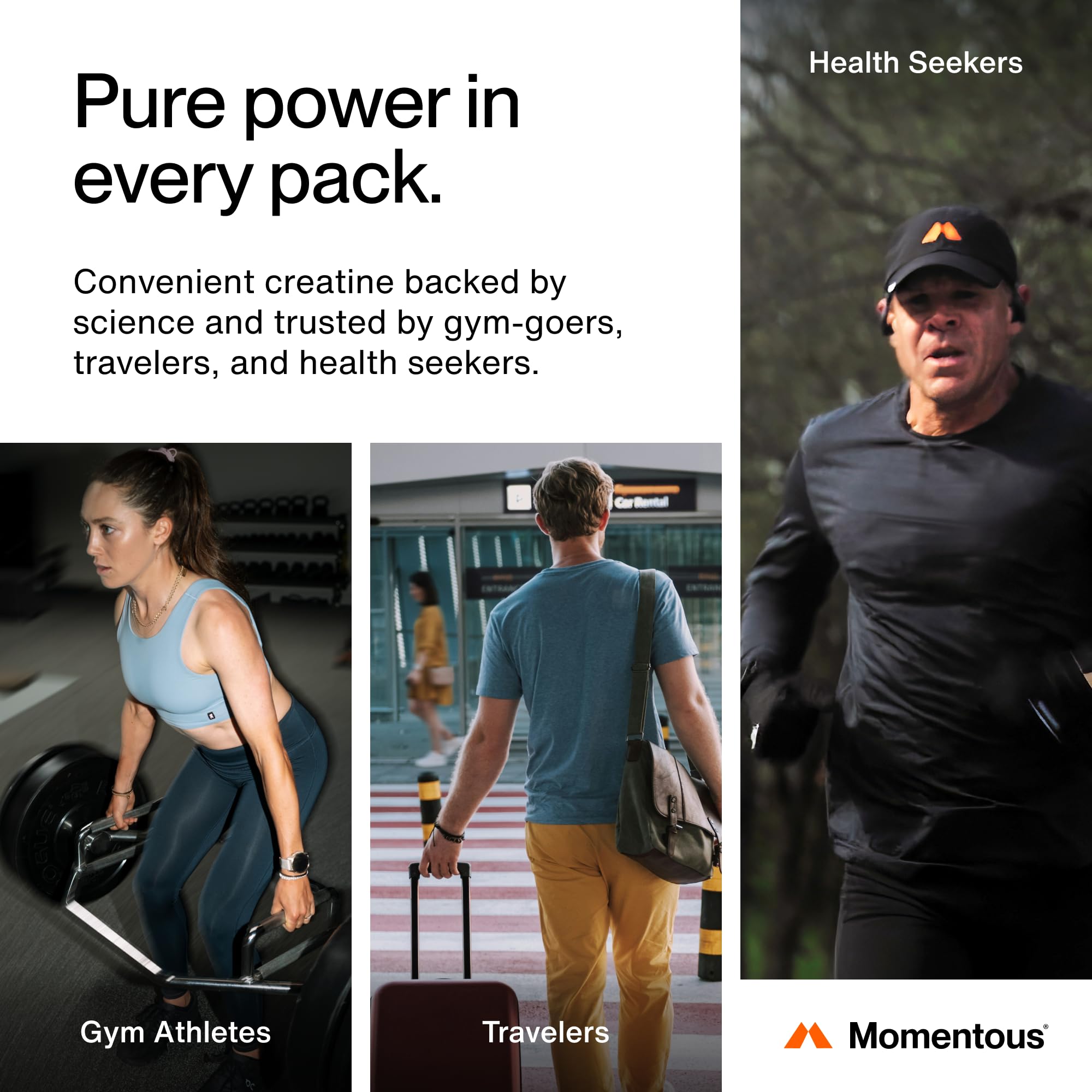 Momentous Creatine Monohydrate Powder – Creapure | NSF Certified for Sport