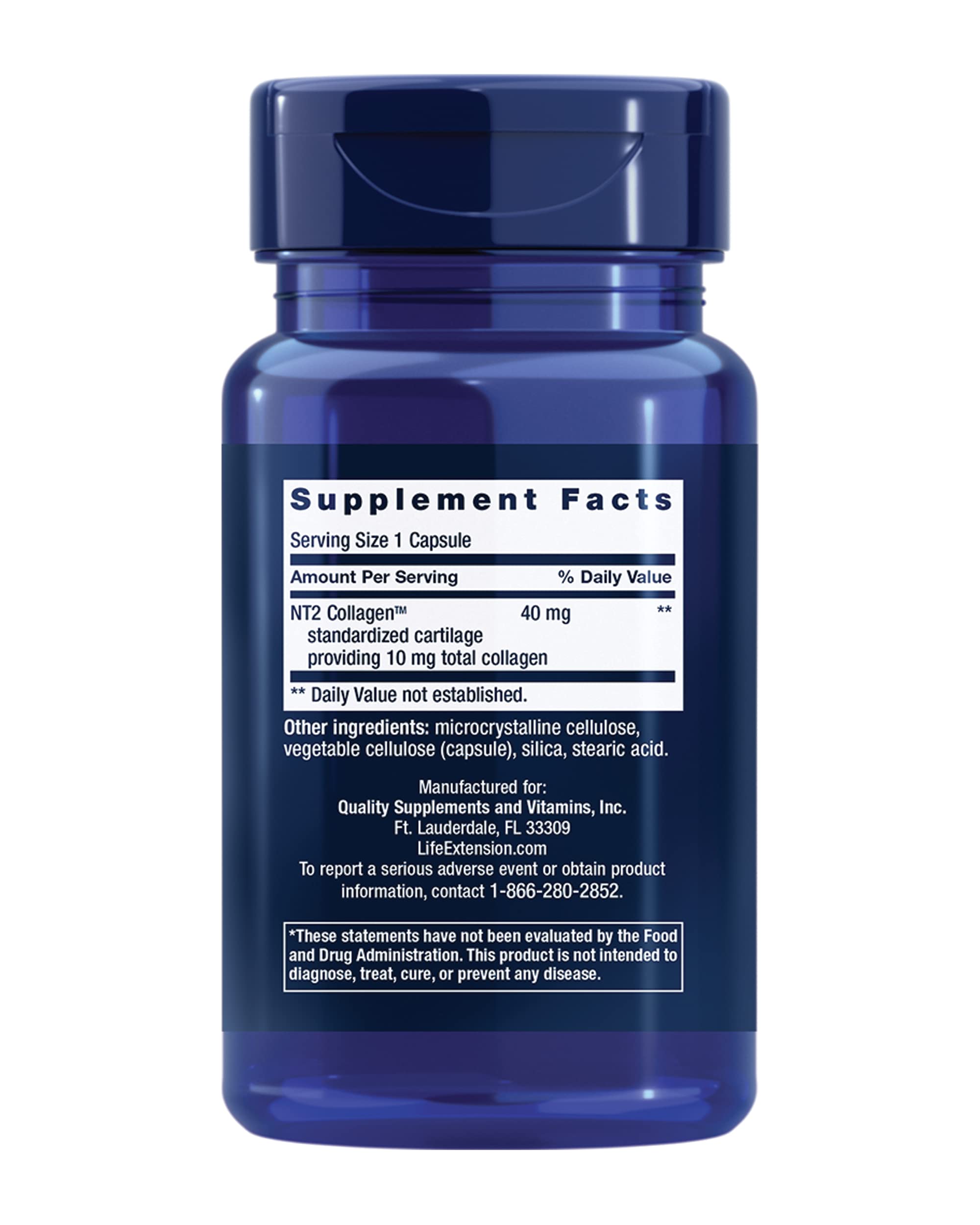 Life Extension NT2 Collagen — Joint Health & Mobility, 60 Small Capsules