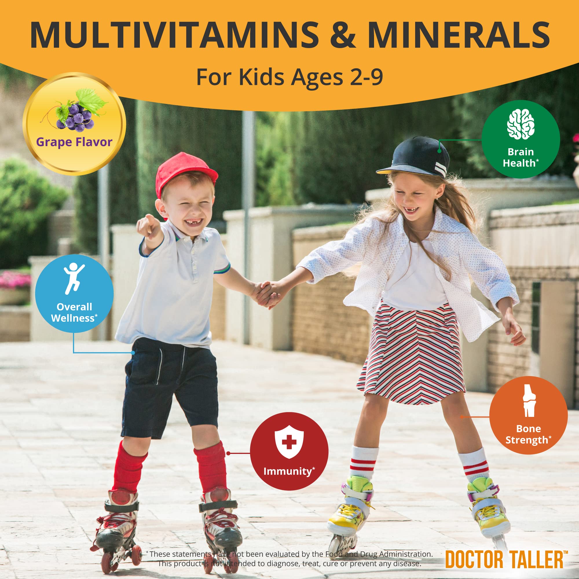 NuBest Doctor Taller Kids Multivitamins – Immunity & Bone Health (Ages 2-9) | Grape Chewables