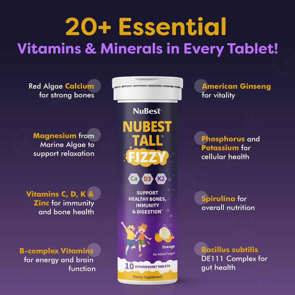 NuBest Tall Fizzy - Kids Bone Health, Immunity & Digestion (Pack 3)