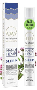 Nu Bloom Sleep Spray - Natural Sleep Aid with Melatonin, L-Theanine, Hemp & Valerian Root | 8 mL, Made in USA