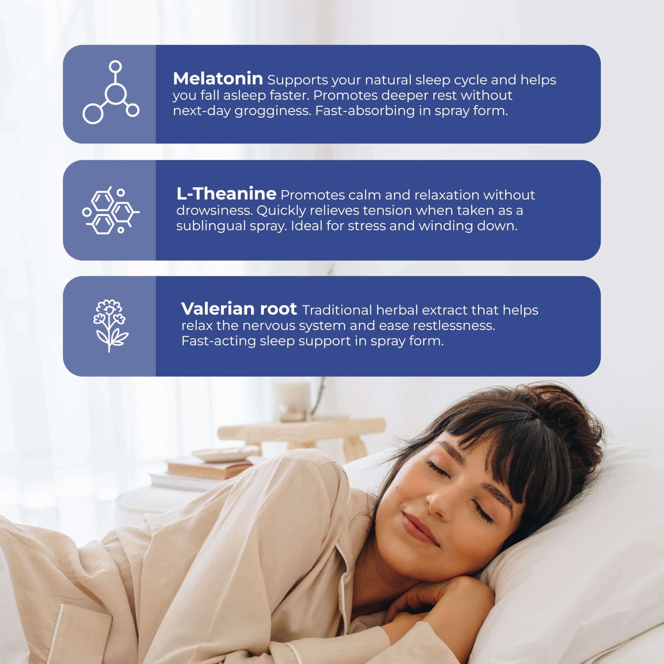 Nu Bloom Sleep Spray - Natural Sleep Aid with Melatonin, L-Theanine, Hemp & Valerian Root | 8 mL, Made in USA