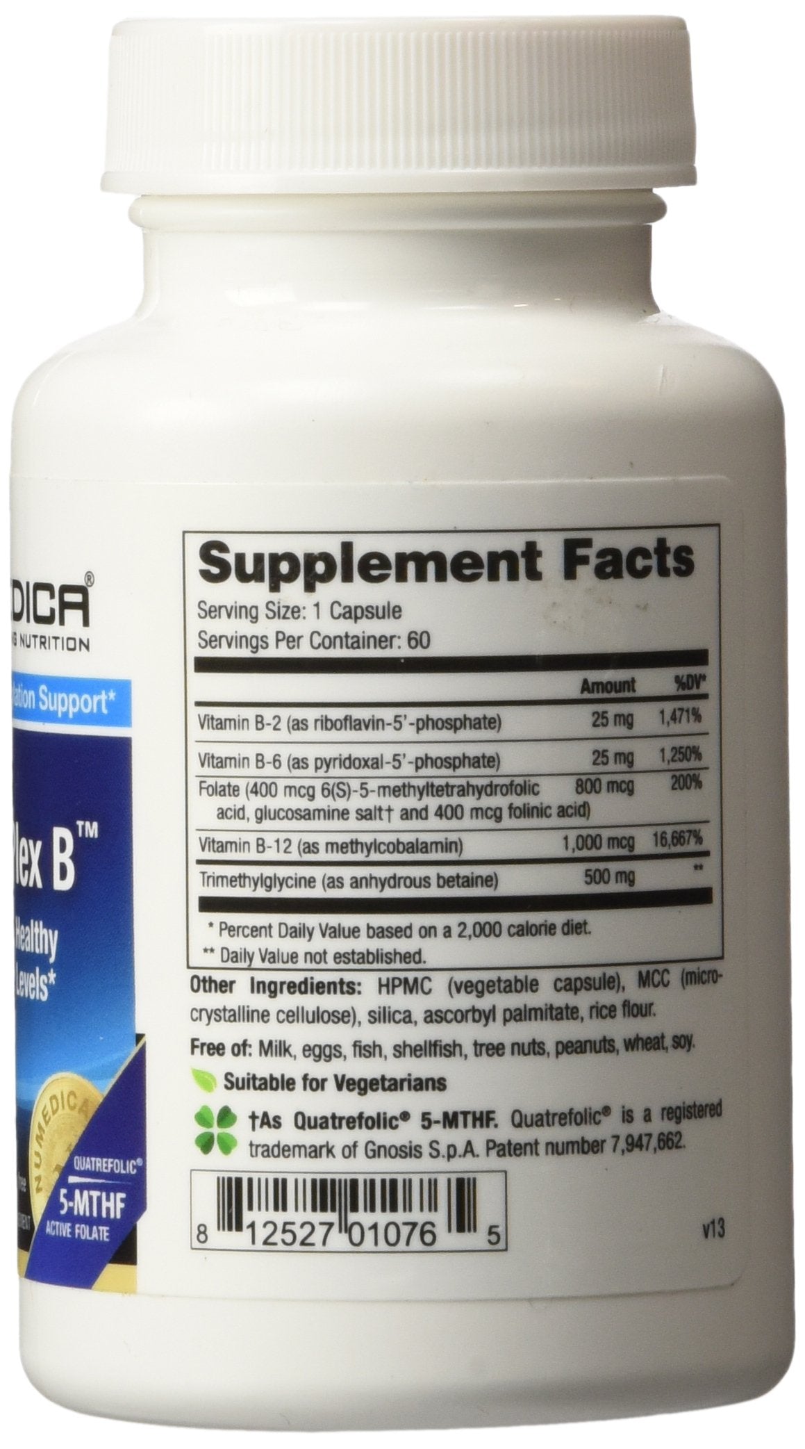NuMedica Methyl-Plex B 60 Vegetable Capsules | Vitamin B Complex