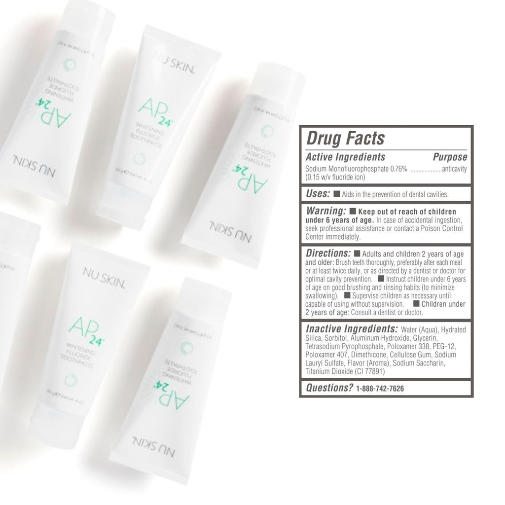 Nu Skin AP 24 Whitening Toothpaste - Vanilla Mint, 4 oz, 2 Pack | AP 24 Blend