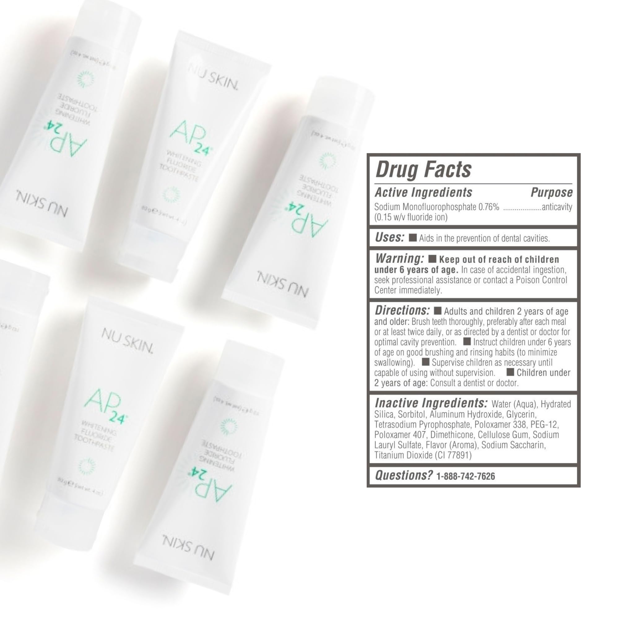 Nu Skin AP 24 Whitening Toothpaste - Vanilla Mint, 4 oz, 2 Pack | AP 24 Blend