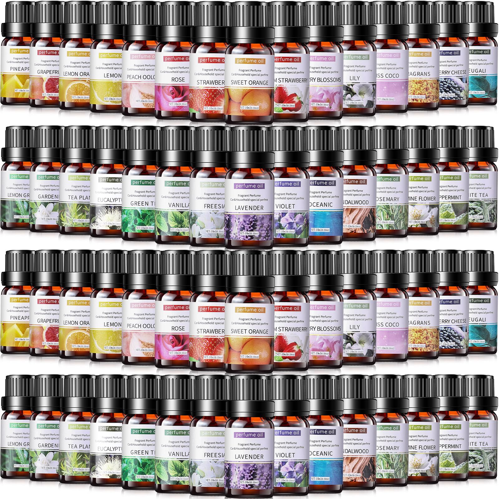 Nuanchu 36 Pcs Essential Oils Set - 10ml Fragrance Oils for Diffuser & DIY Aromatherapy Kit