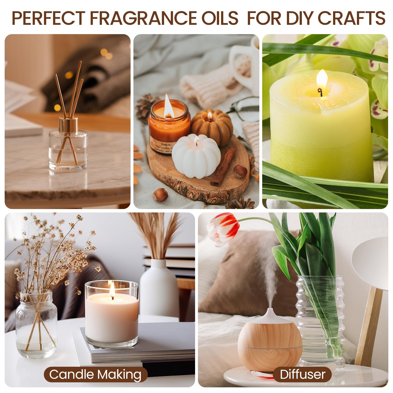 Nuanchu 36 Pcs Essential Oils Set - 10ml Fragrance Oils for Diffuser & DIY Aromatherapy Kit